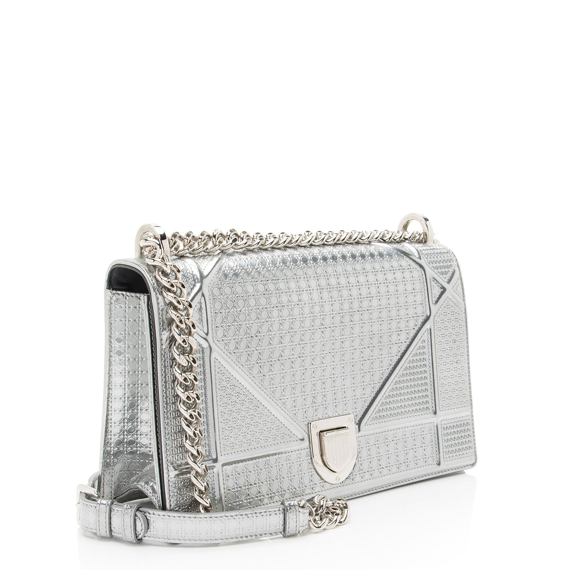 Dior Metallic Calfskin Cannage ama Shoulder Bag Medium Micro