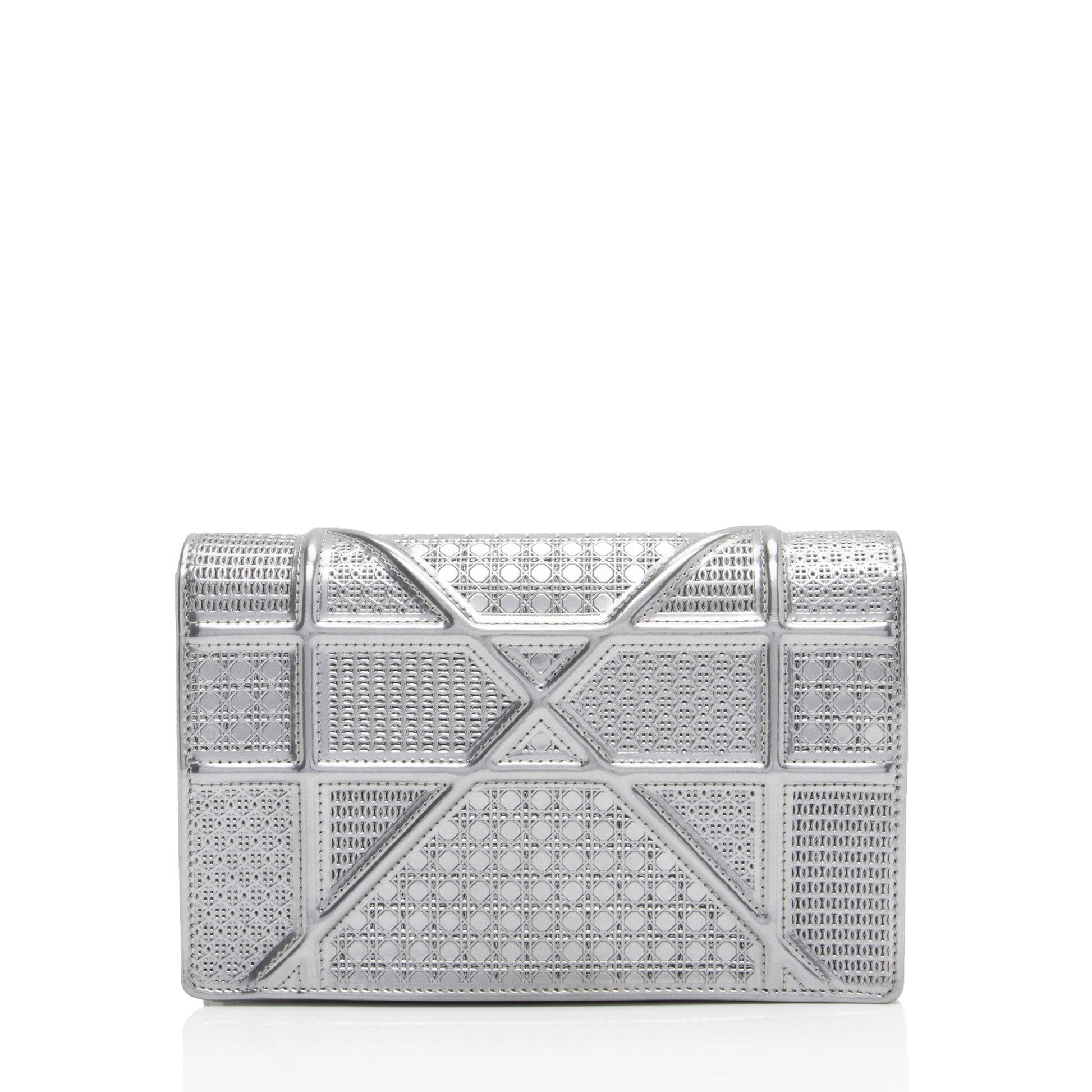 Dior Metallic Calfskin Cannage ama Wallet On Bag Shf Micro Chain Crossbody Bag