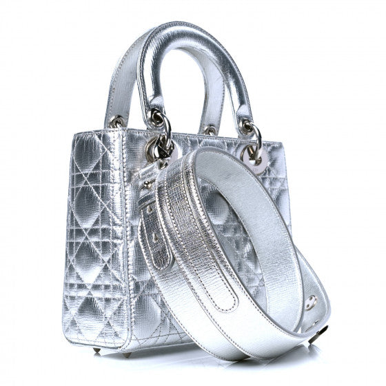 Dior Cannage Metallic Lady Bag Small Travel Bag
