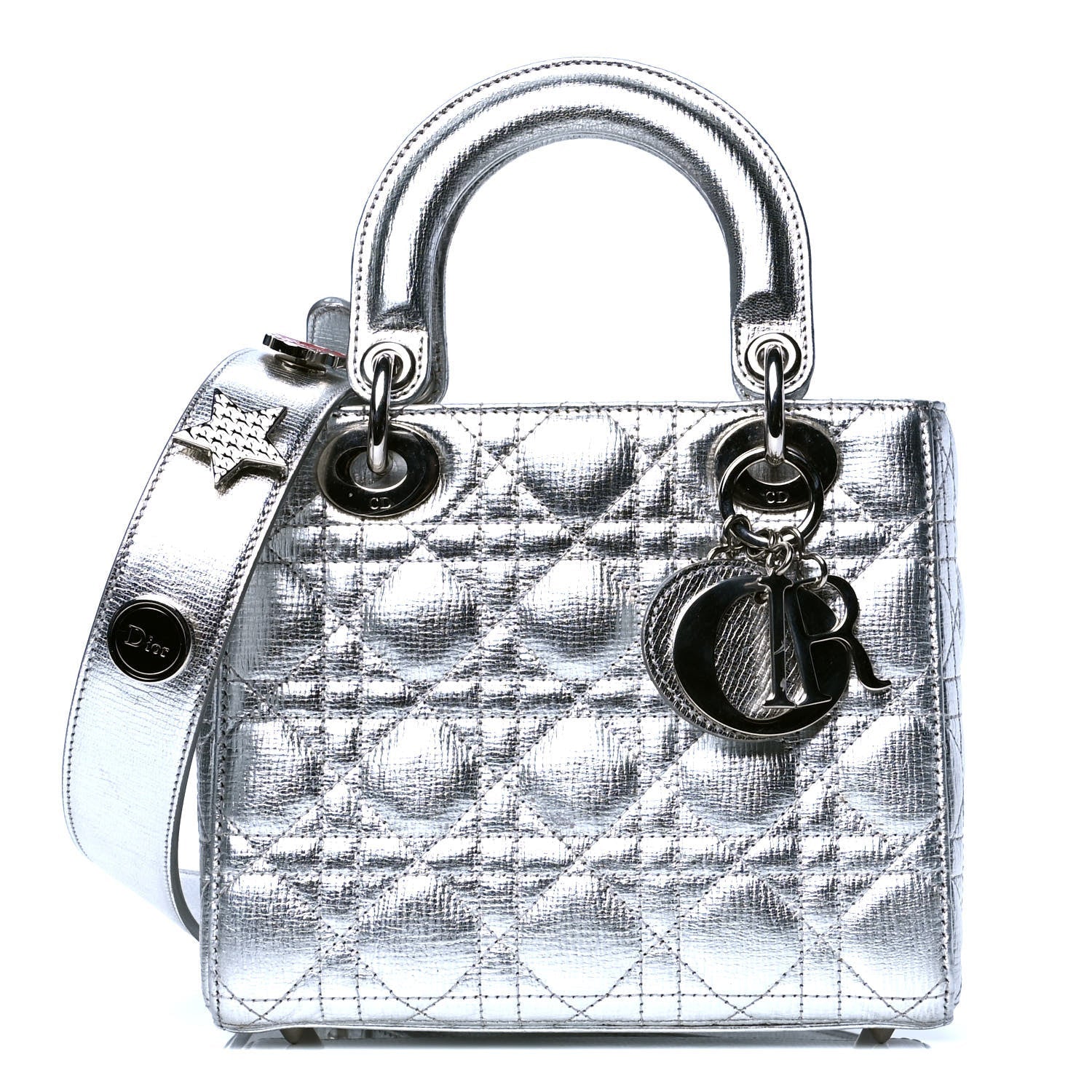 Dior Cannage Metallic Lady Bag Small Travel Bag