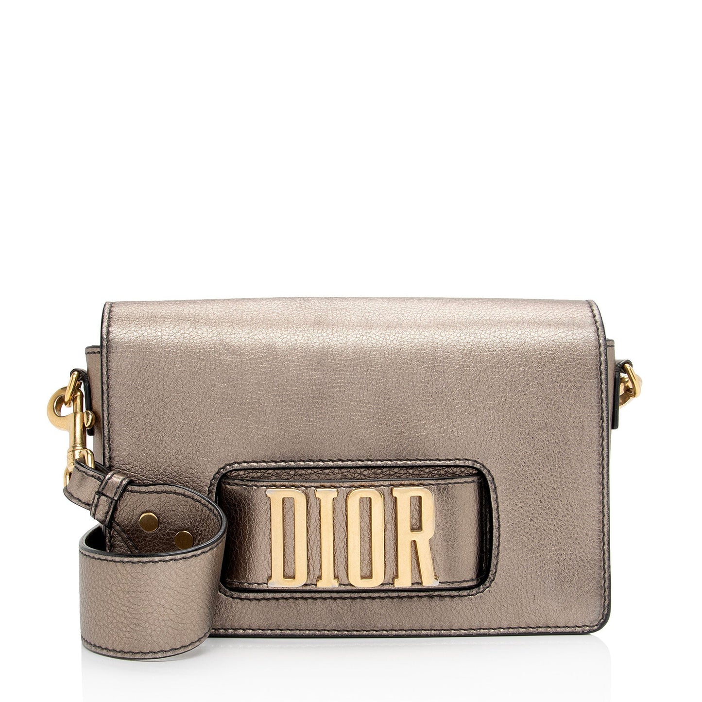 Dior Metallic Grained Calfskin Dio Evolution Bag Flap Crossbody Bag