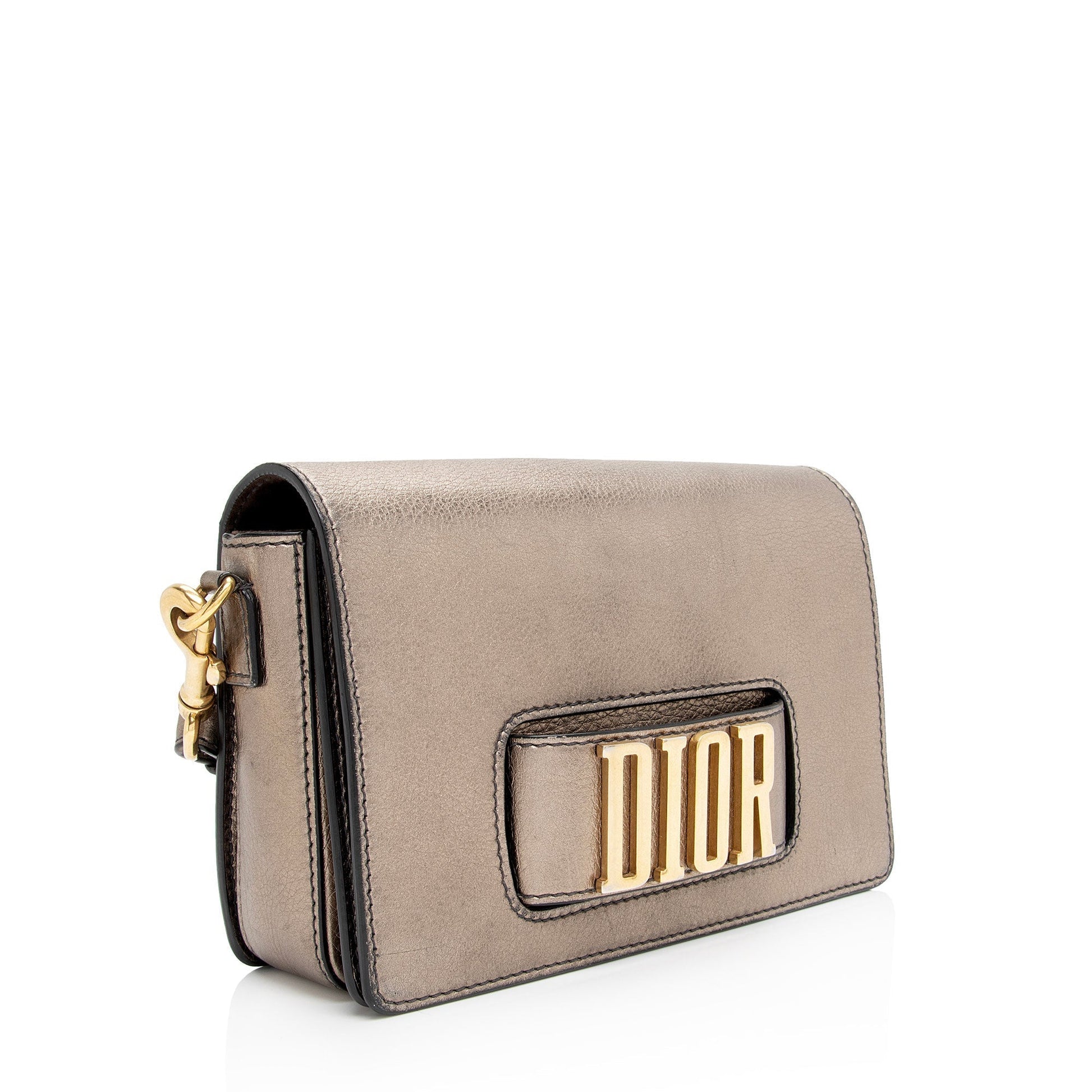 Dior Metallic Grained Calfskin Dio Evolution Bag Flap Crossbody Bag