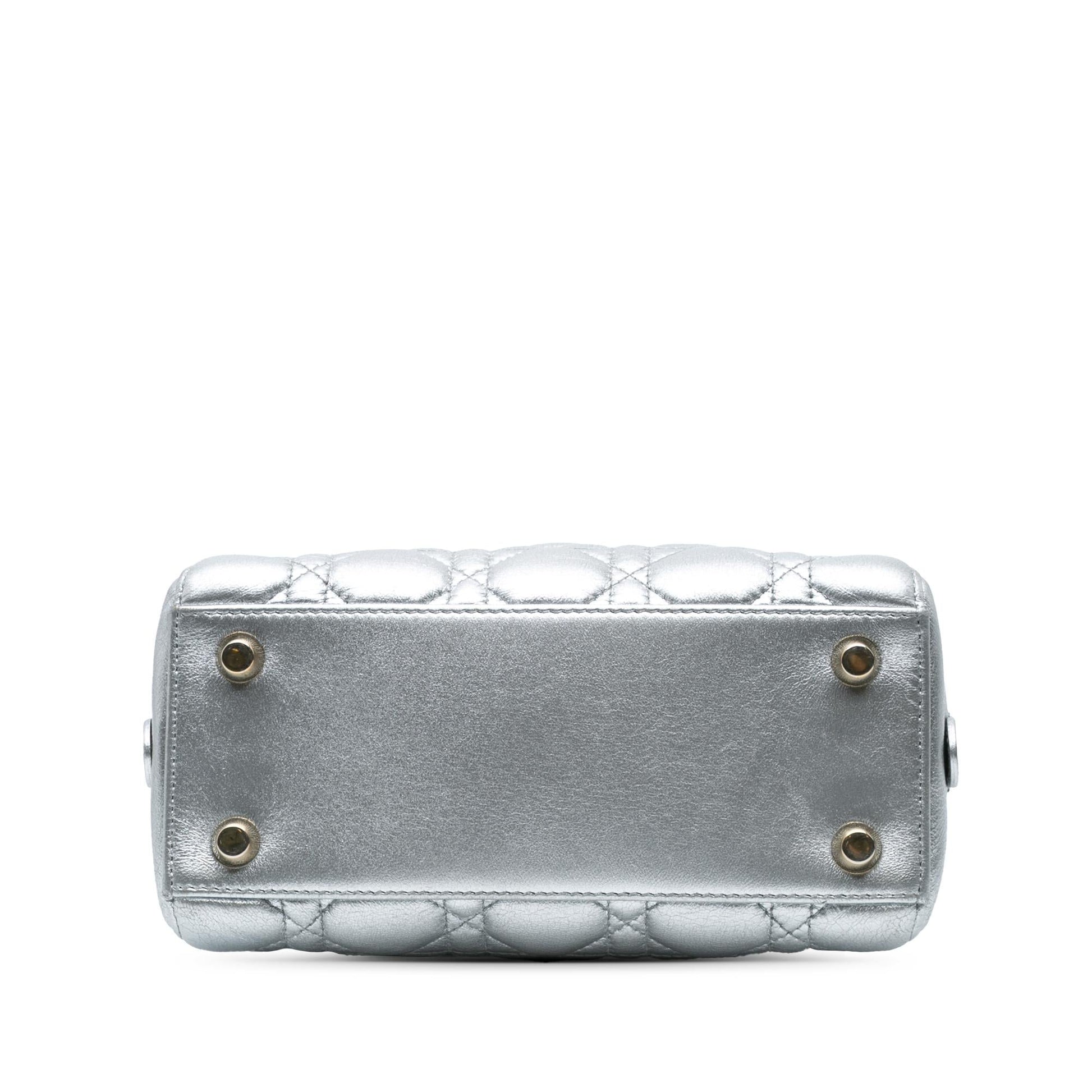 Dior Metallic Cannage Lily Tote Lambskin Tote Bag