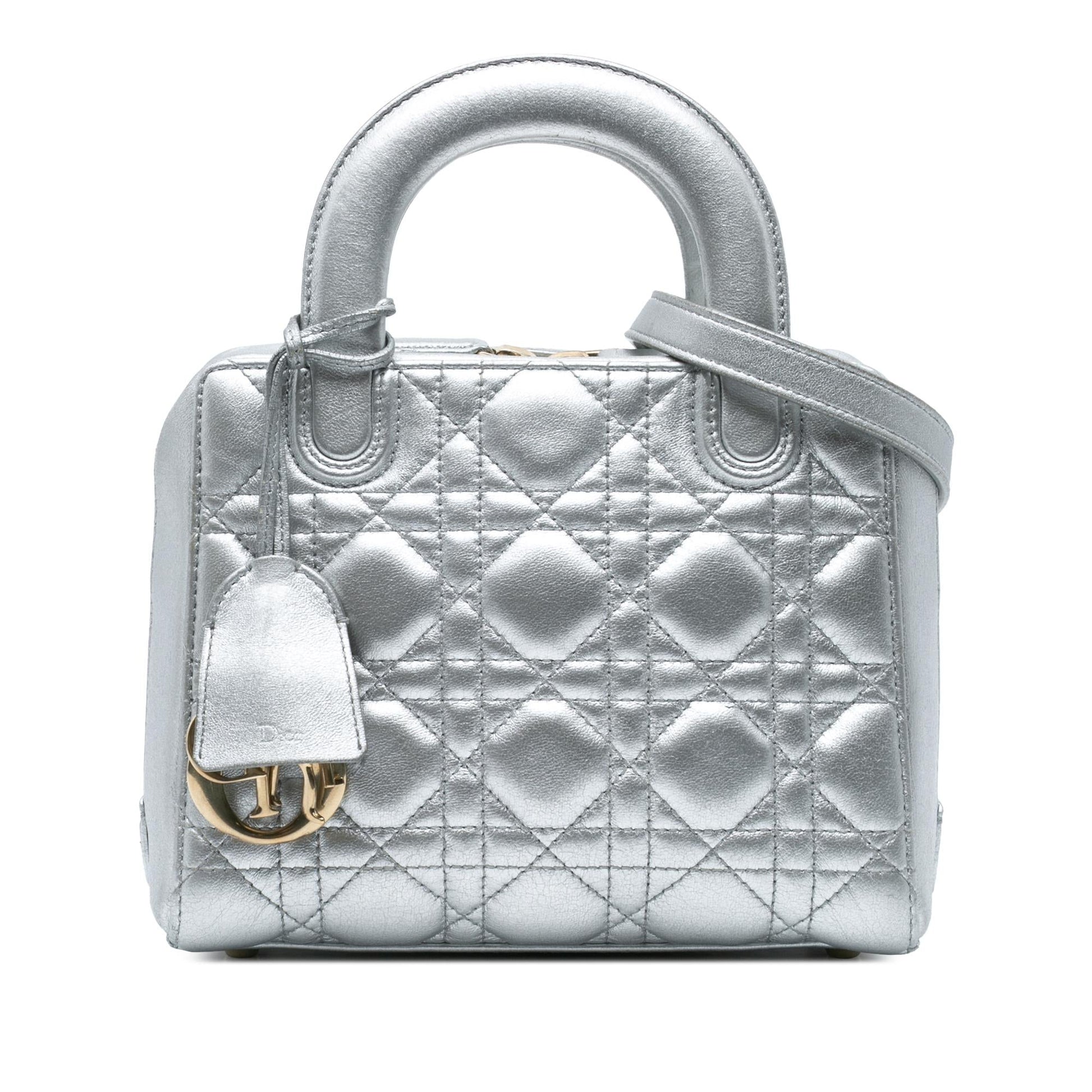 Dior Metallic Cannage Lily Tote Lambskin Tote Bag