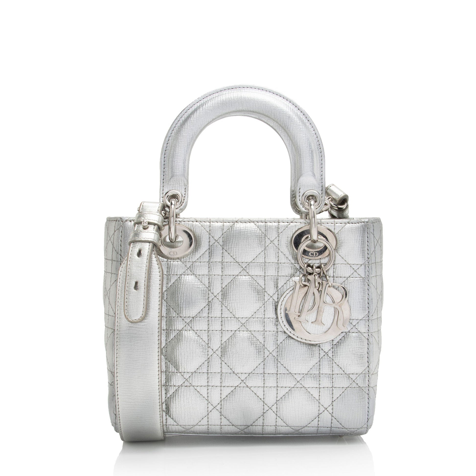Dior Metallic Lady Tote Shf 4Ytjmz Leather Small Tote Bag