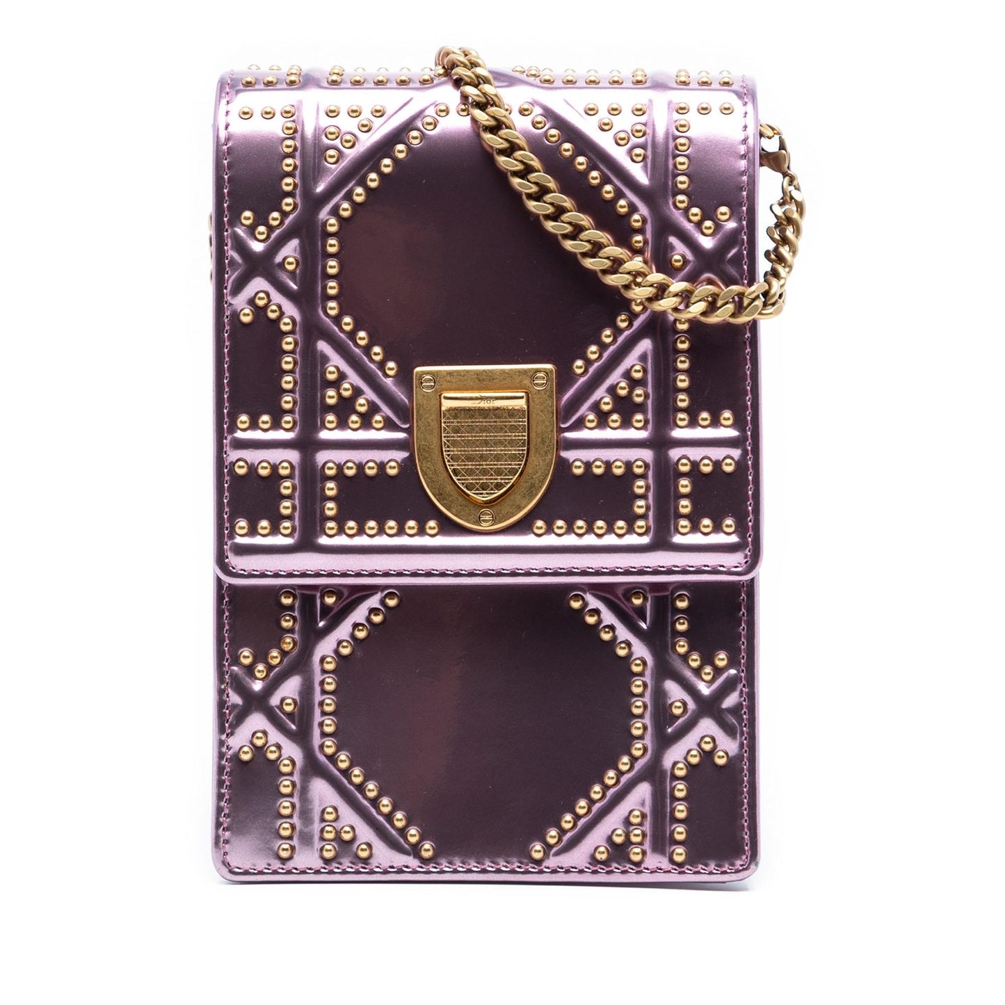 Dior Metallic Studded Calfskin Vertical ama Crossbody Bag Vertical Diorama 3