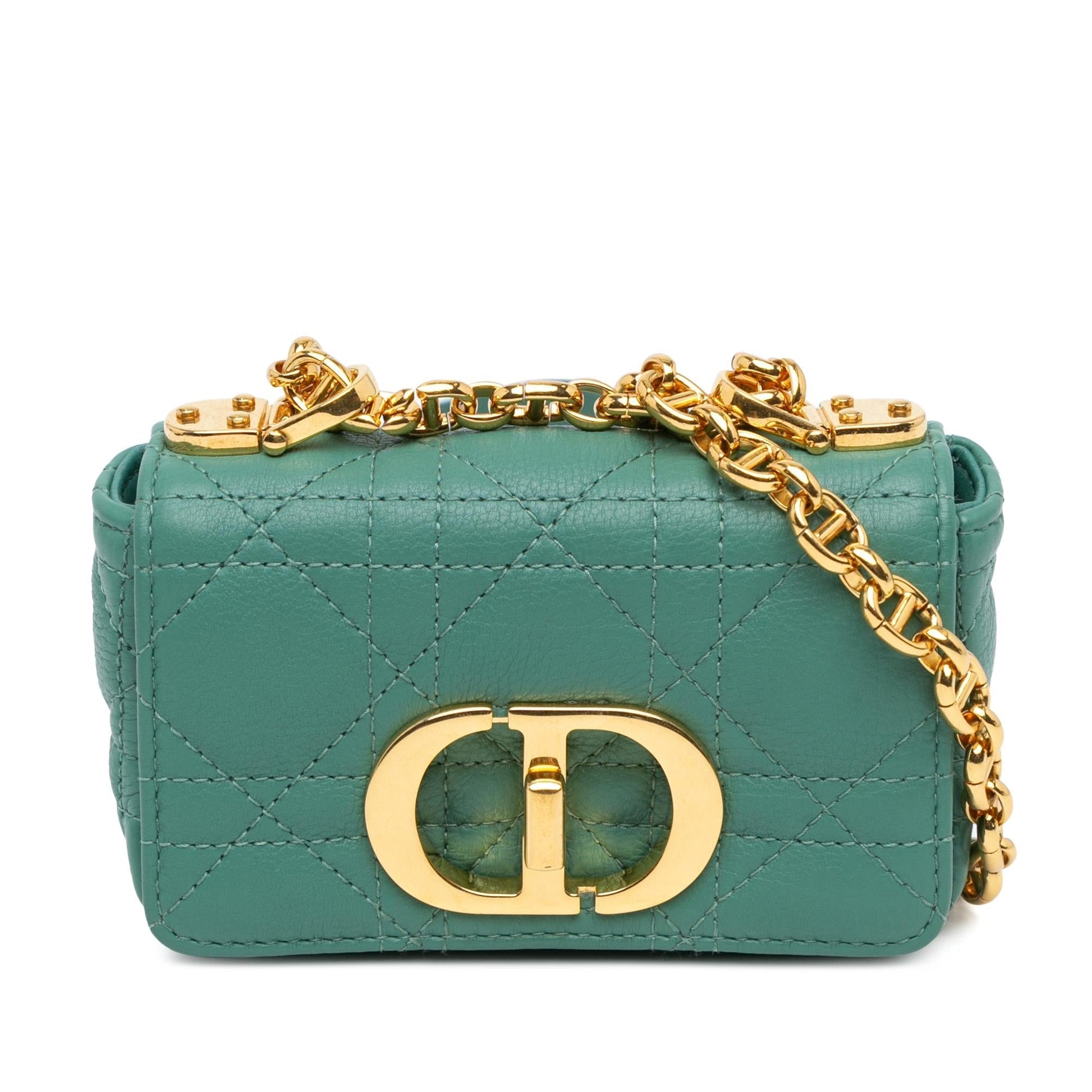 Dior Calfskin Cannage Supple Caro Bag Micro Crossbody Bag