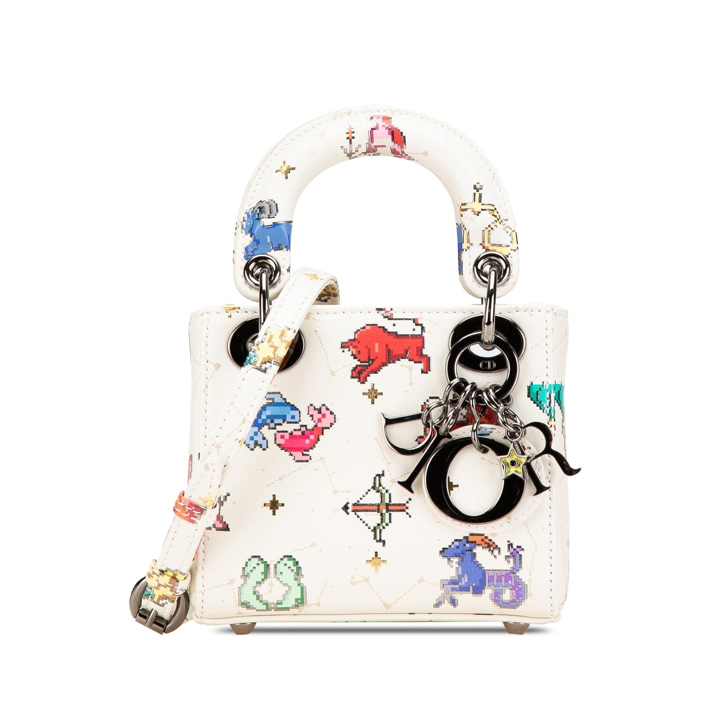 Dior Calfskin Pixel Zodiac Lady Satchel Bag Micro