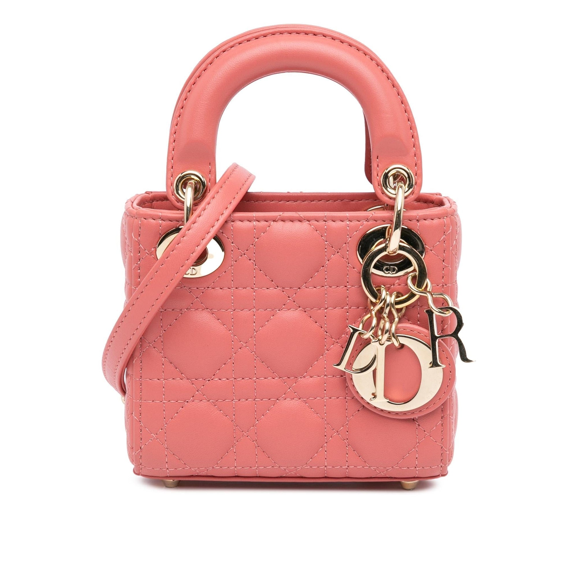 Dior Cannage Lady Satchel Bag Lambskin Micro Dior Shg 1T45Jj