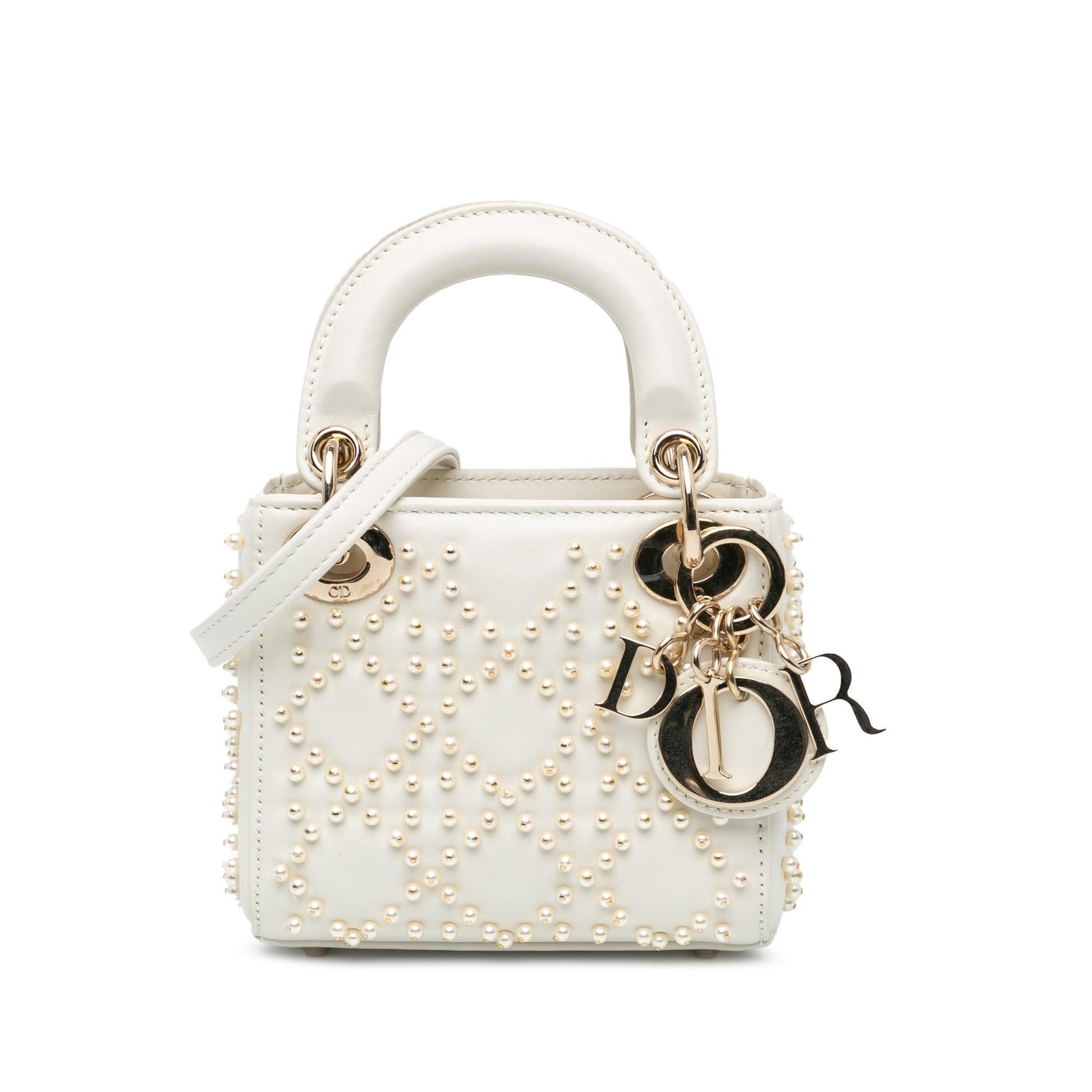 Dior Cannage Pearl Lady Shg Y2Miah Satchel Bag Lambskin Micro