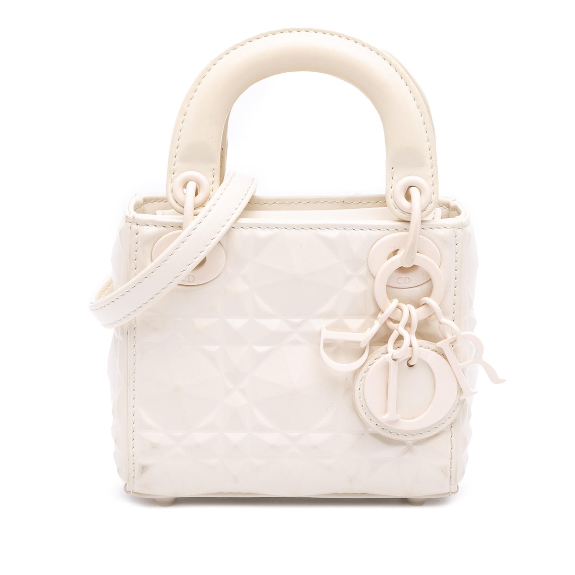 Dior Ultra Matte Calfskin Cannage Diamond Motif Lady Satchel Micro Satchel Bag