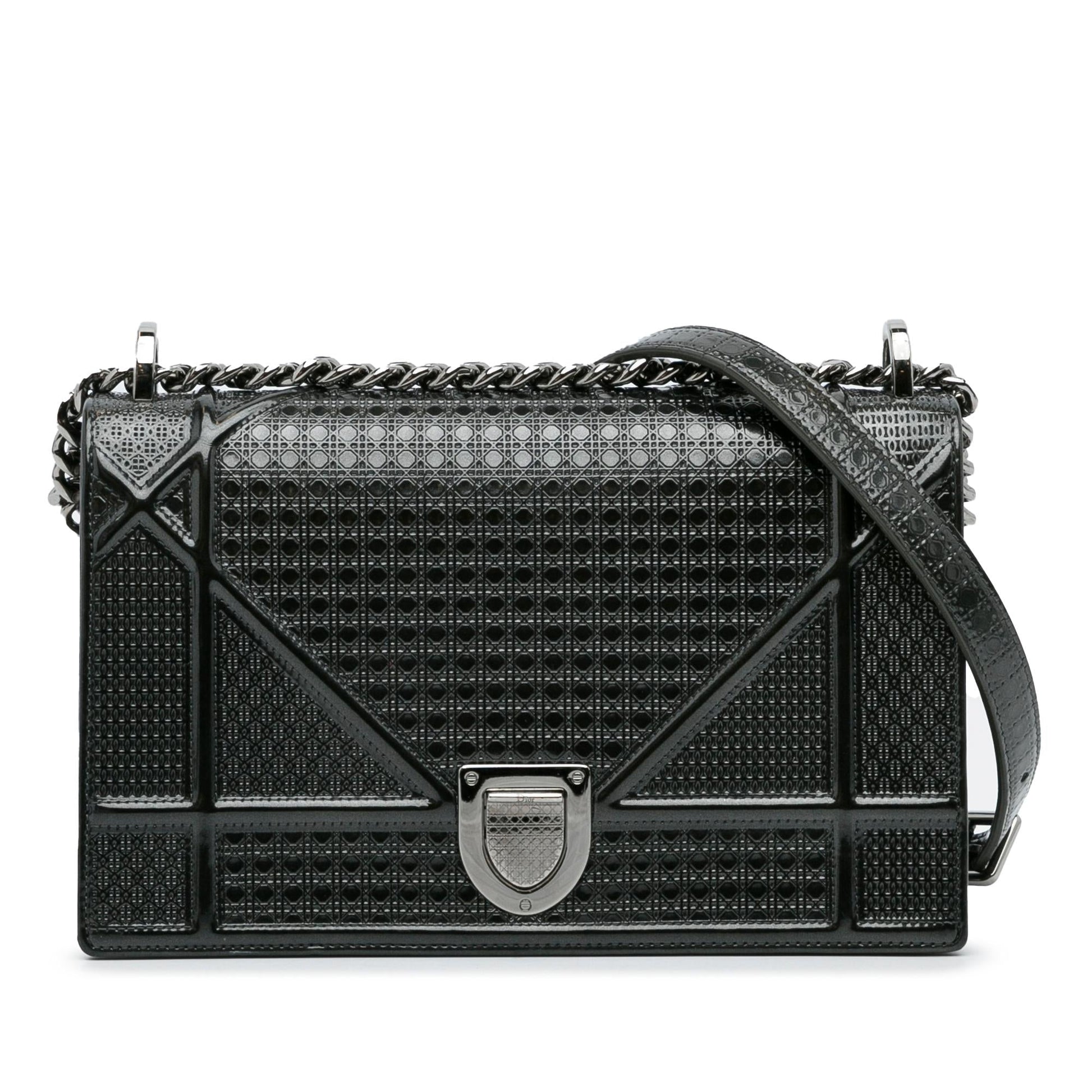 Dior Microcannage ama Crossbody Shg Ht2Mut Leather Patent Crossbody Bag