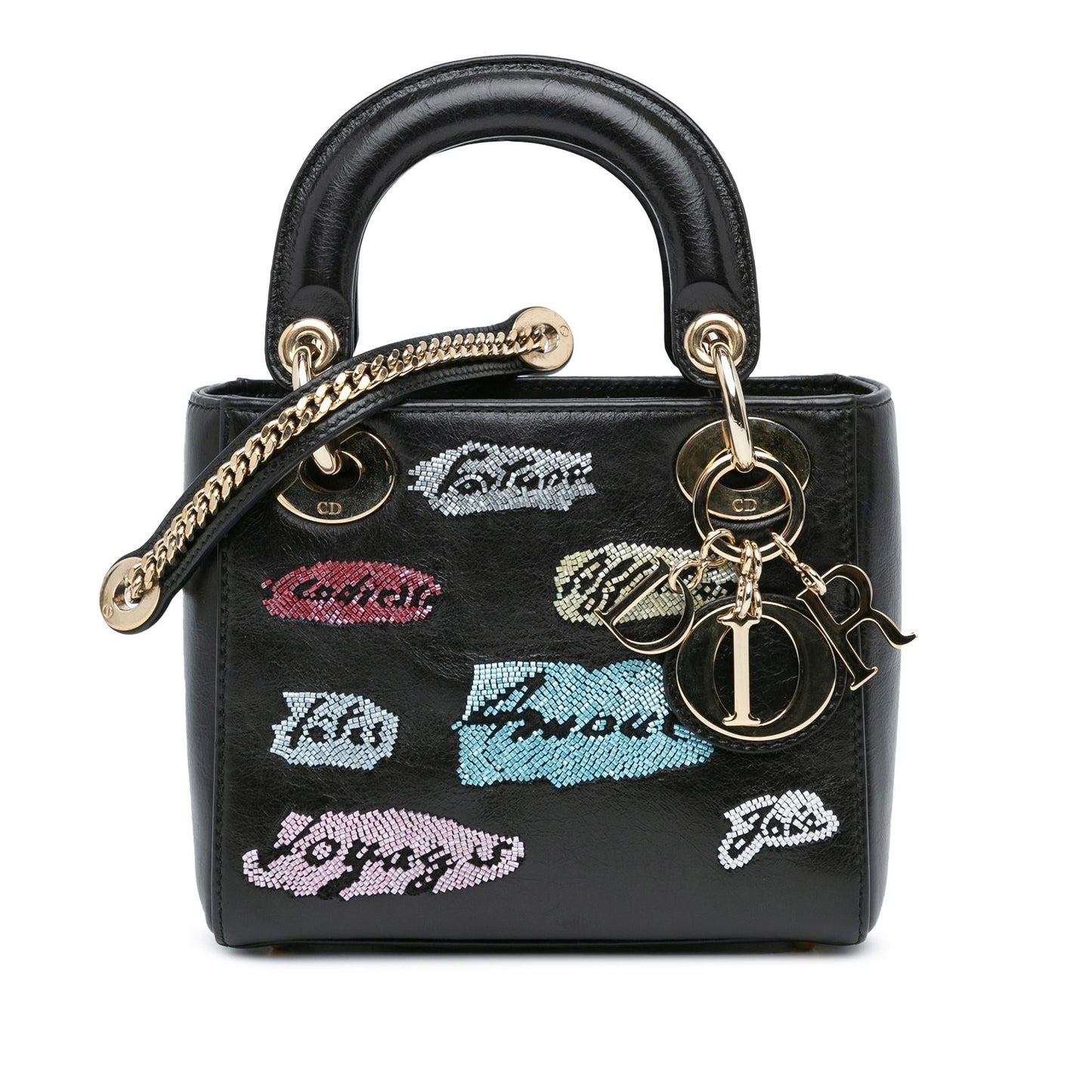 Dior Beaded Calfskin Lady Shg W6Radl Satchel Bag Mini
