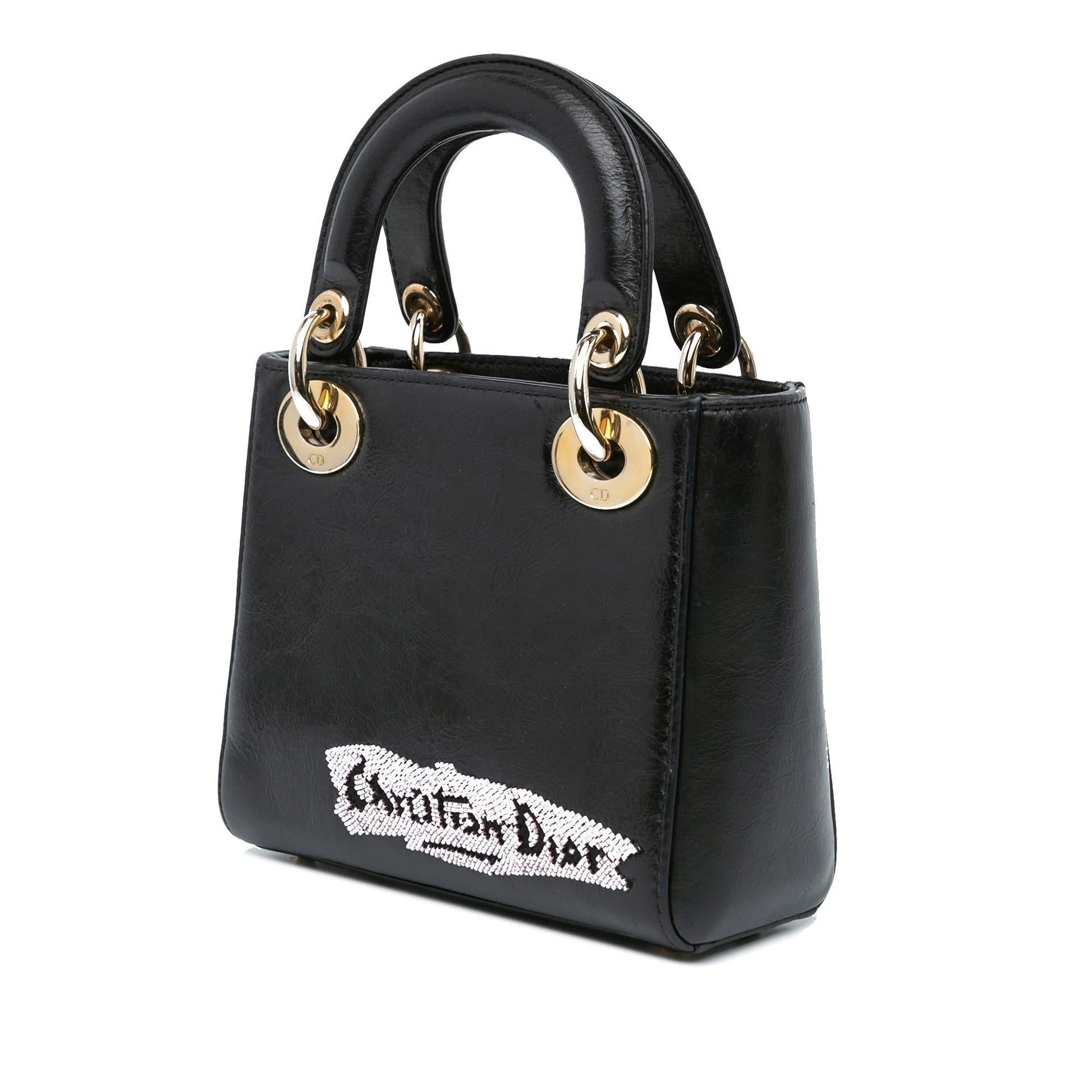 Dior Beaded Calfskin Lady Shg W6Radl Satchel Bag Mini