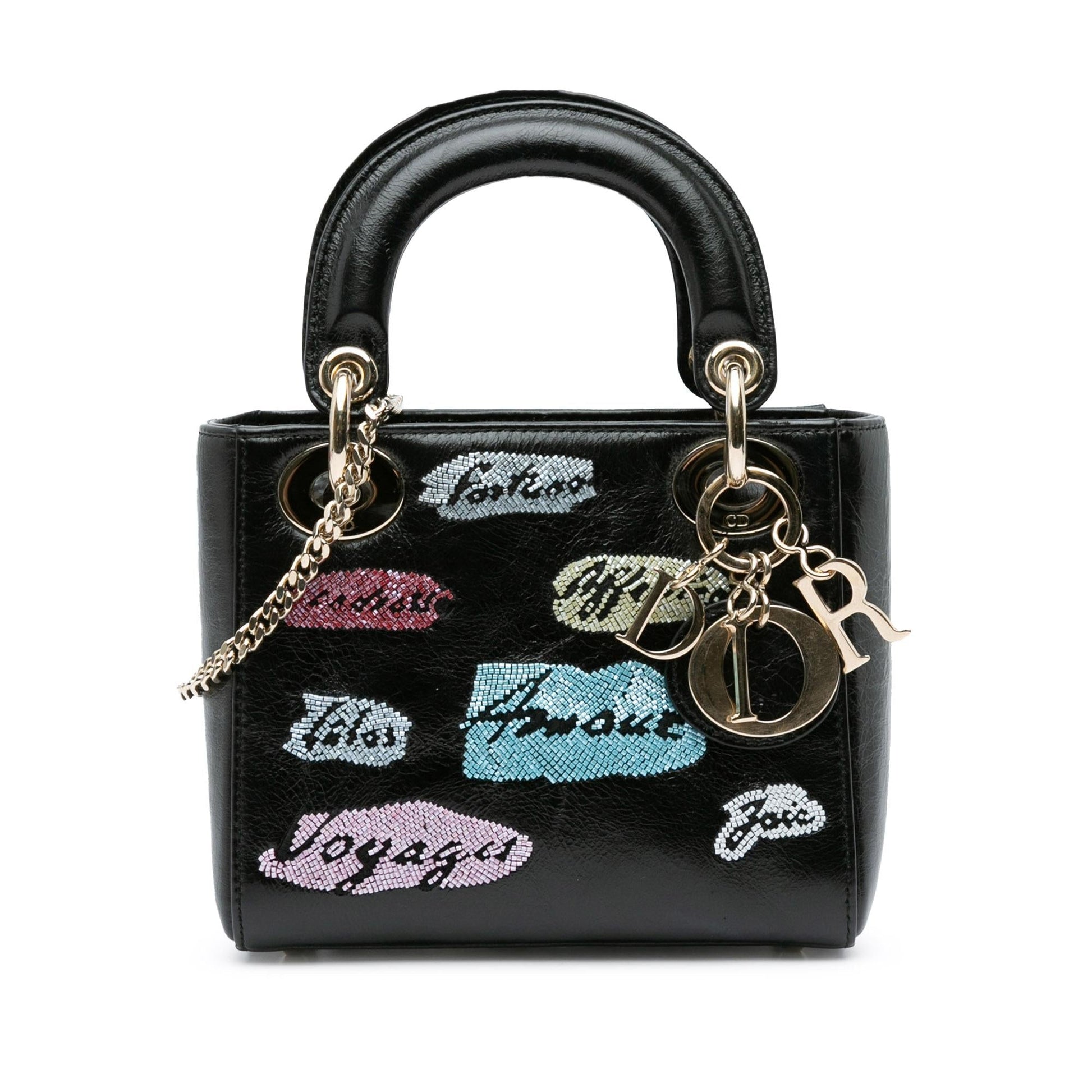 Dior Beaded Calfskin Lady Shg Ylmad1 Satchel Bag Mini