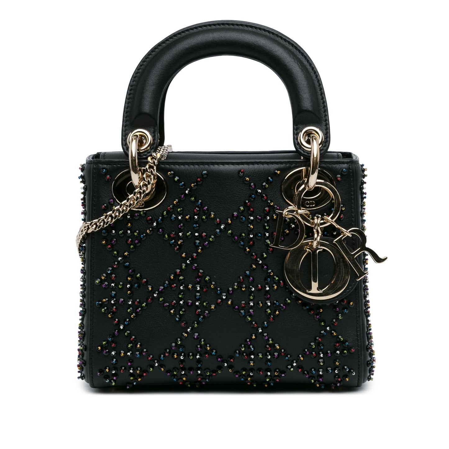 Dior Beaded Cannage Lady Shg T5Wyhy Satchel Bag Lambskin Mini