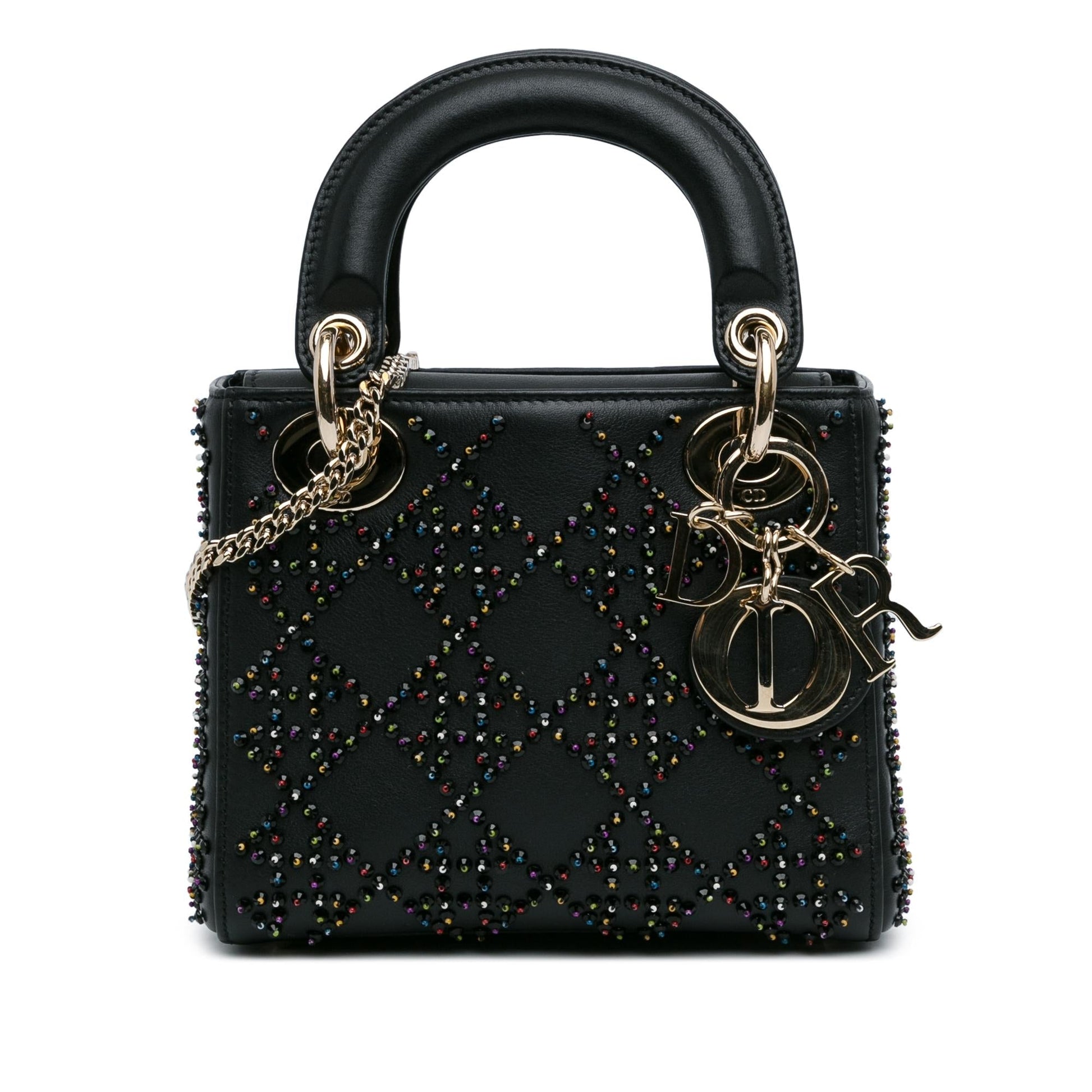 Dior Beaded Cannage Lady Shg T5Wyhy Satchel Bag Lambskin Mini