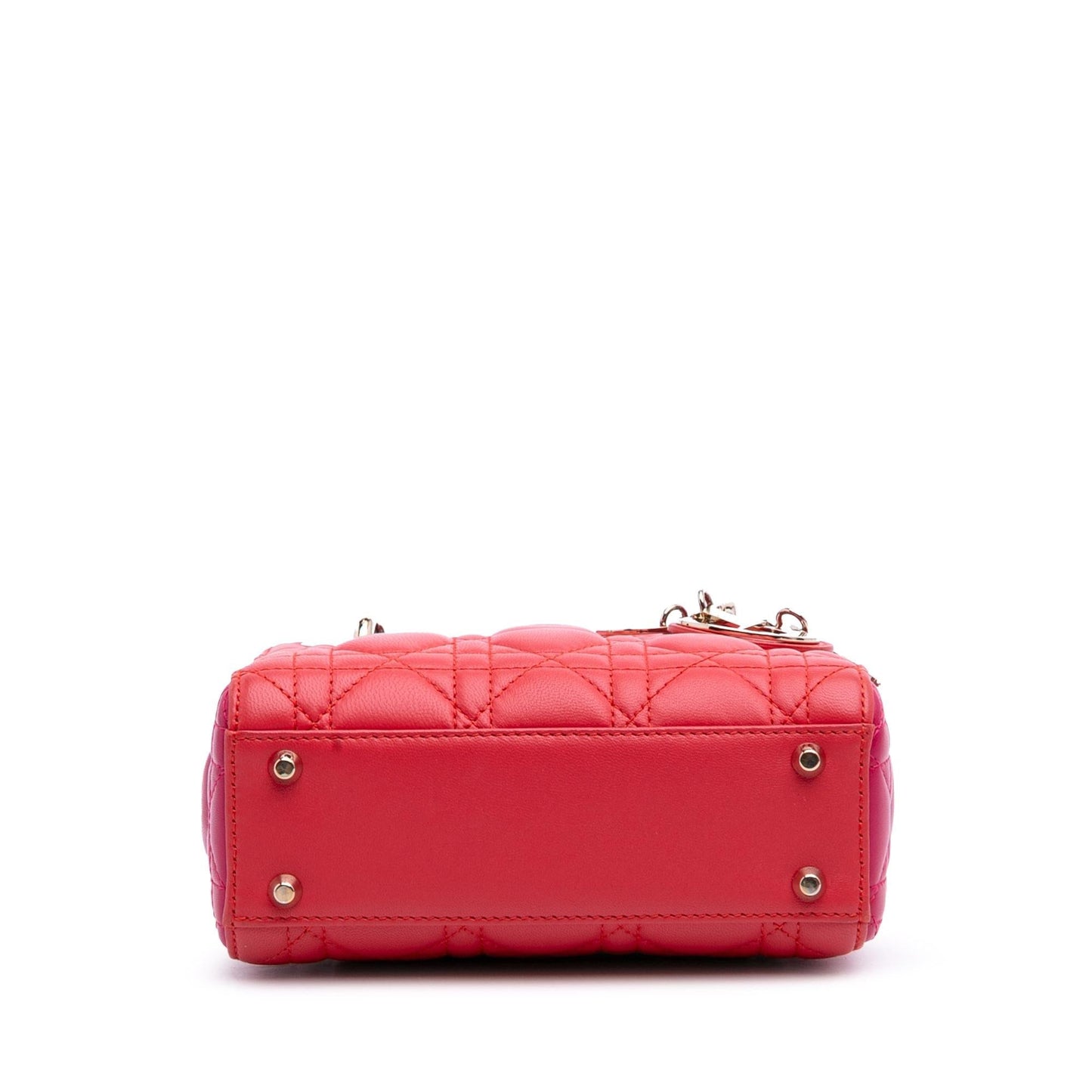 Dior Bicolor Cannage Lady Satchel Bag Lambskin Mini