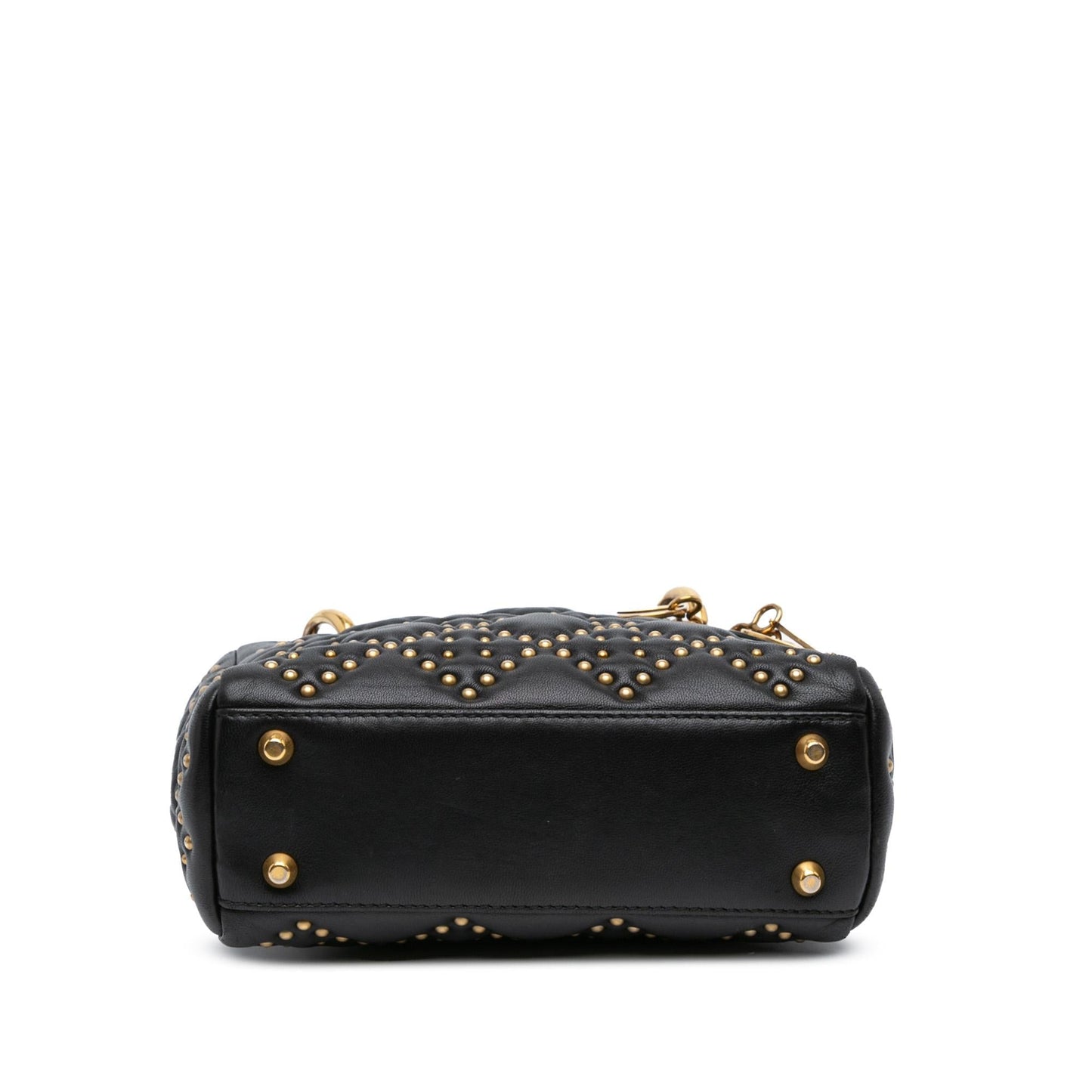 Dior Calfskin Cannage Studded Supple Lady Shg Dxubdm Satchel Mini Satchel Bag