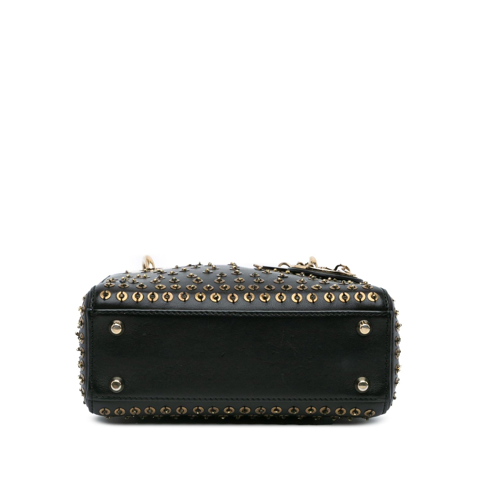 Dior Calfskin Embellished Lady Satchel Bag Mini