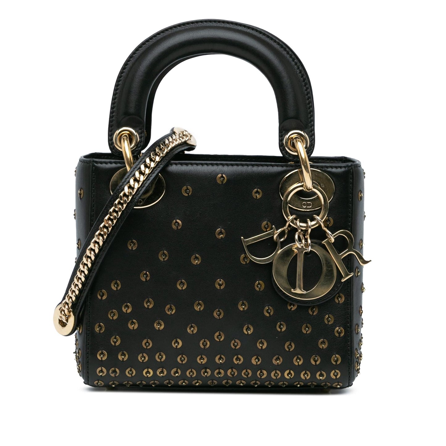 Dior Calfskin Embellished Lady Satchel Bag Mini Lady Dior 1