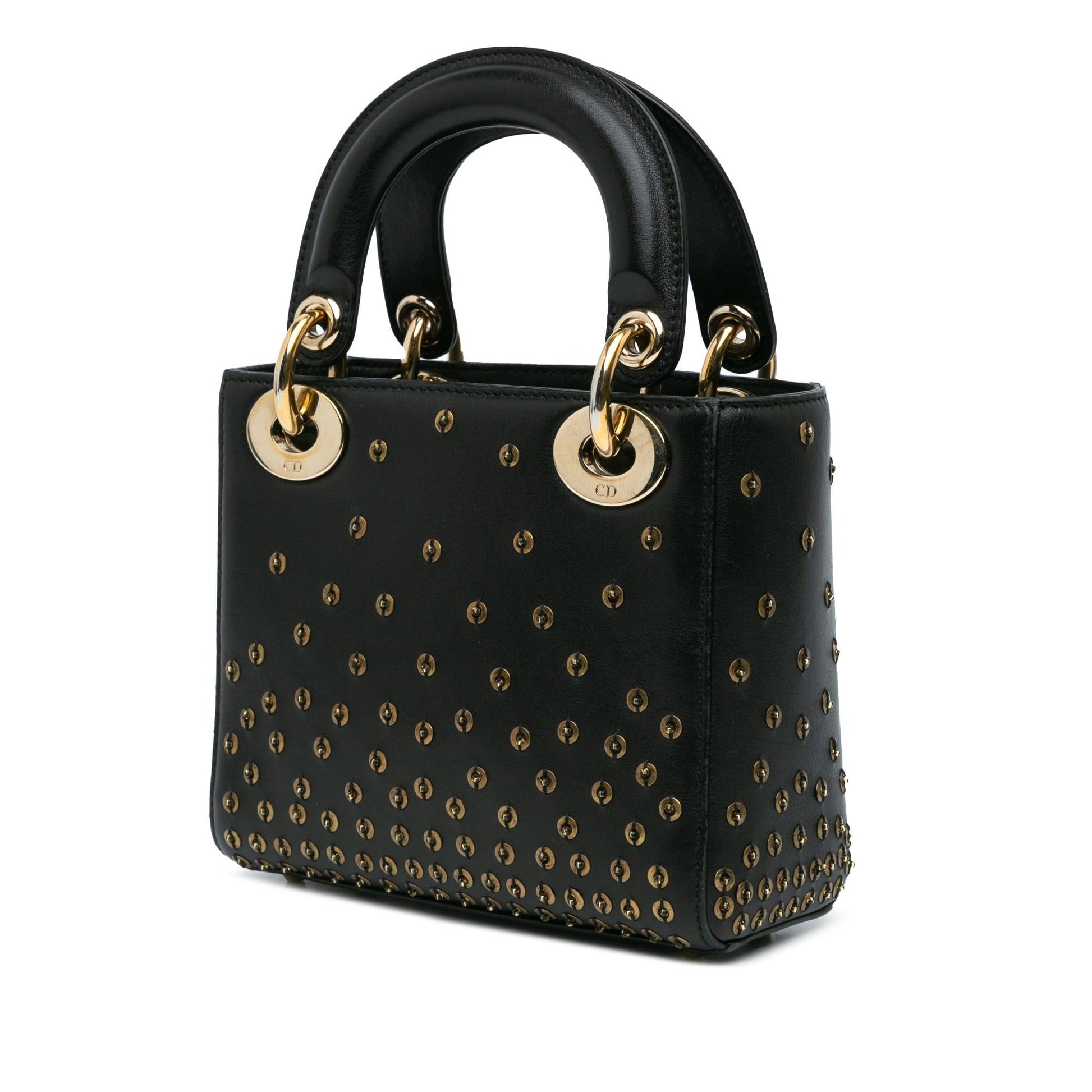 Dior Calfskin Embellished Lady Satchel Bag Mini Lady Dior 1