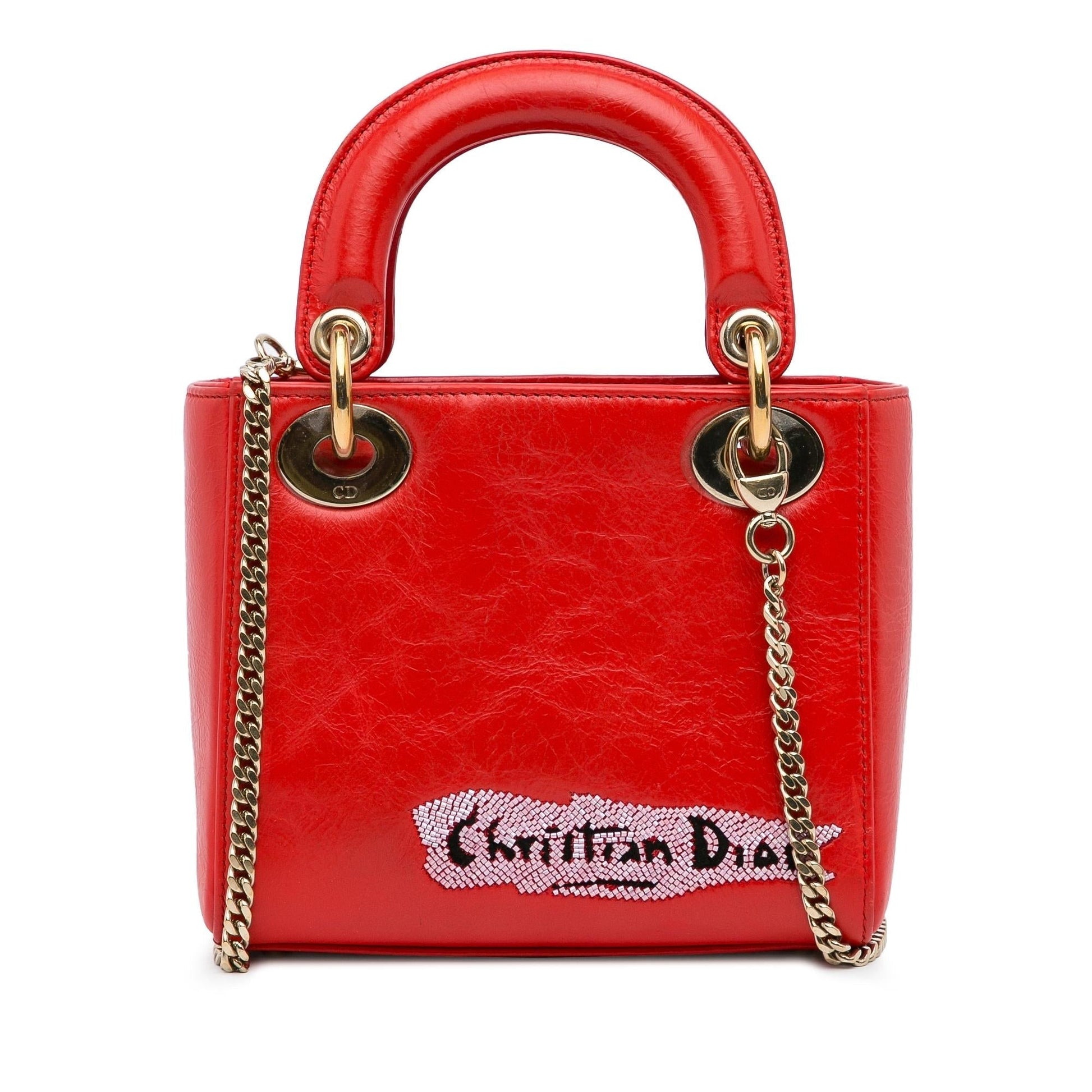 Dior Calfskin Sequin Embellished Lady Satchel Bag Mini Lady Dior 2