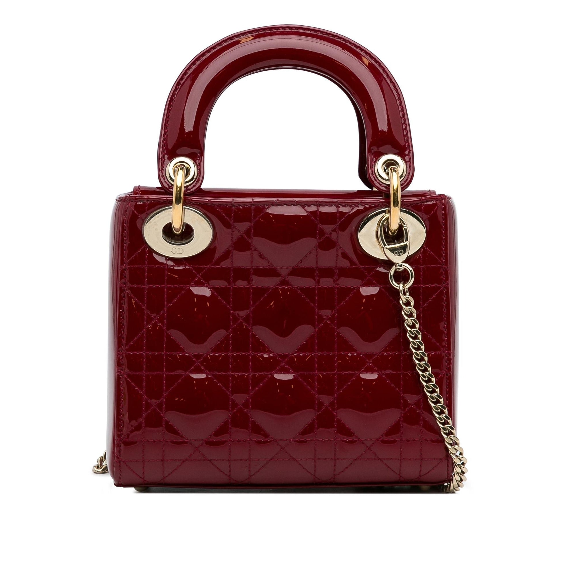 Dior Cannage Lady Shg Npiwuw Satchel Bag Patent Mini