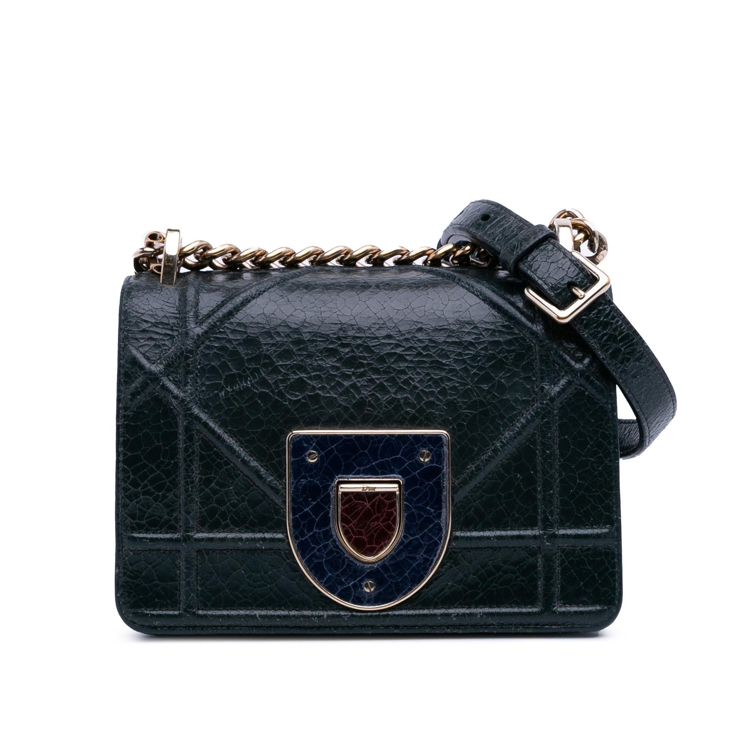 Dior Crackled Deerskin ama Crossbody Bag Mini Flap