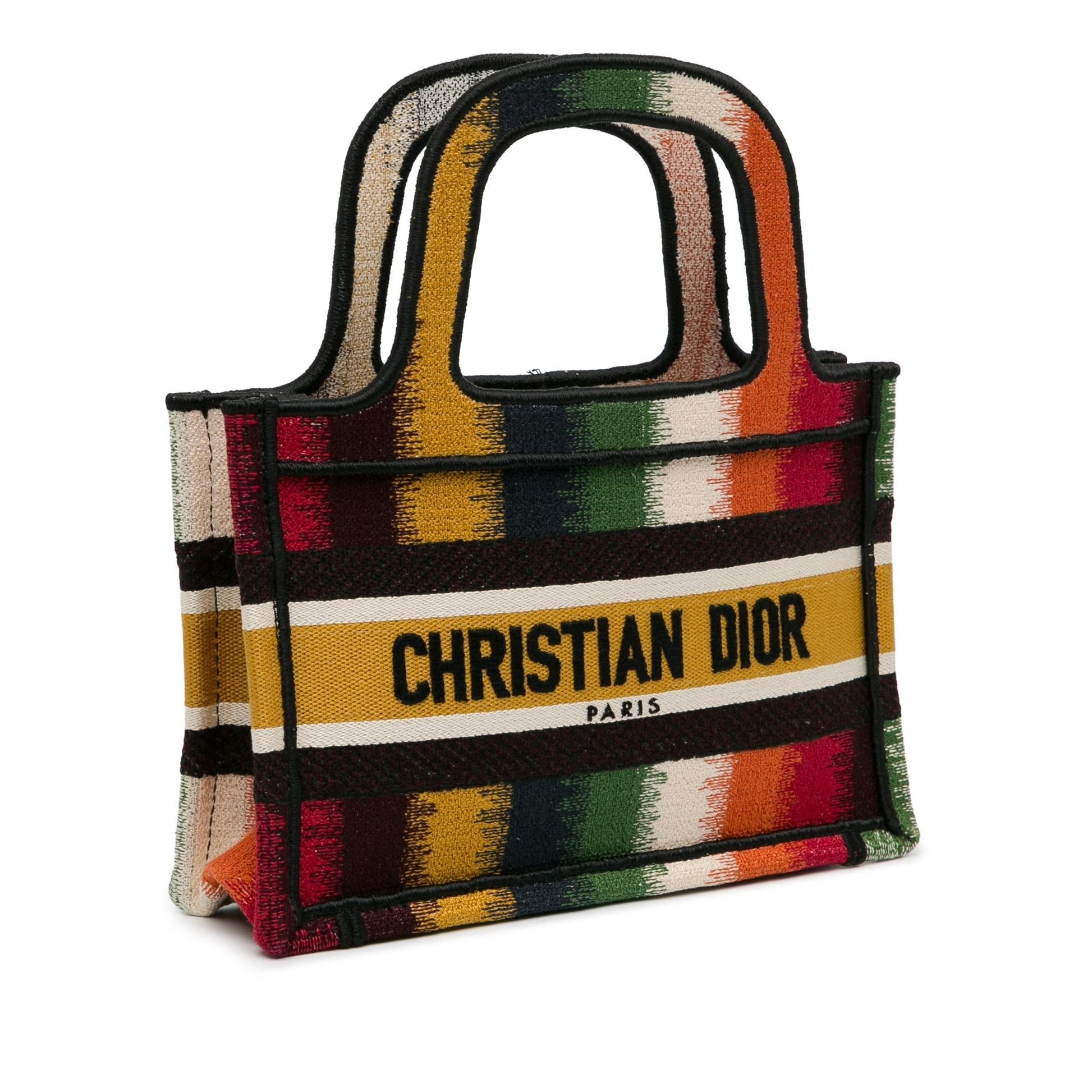 Dior Stripes Book Tote Shg Lhdnjk Mini Tote Bag