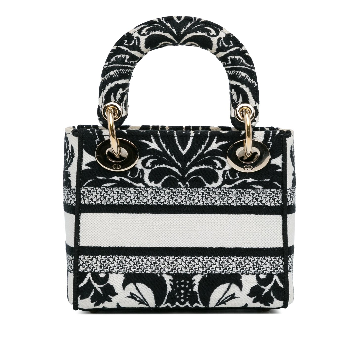 Dior Lady Lite Shg Rfozme Satchel Bag Canvas Mini Embroidered