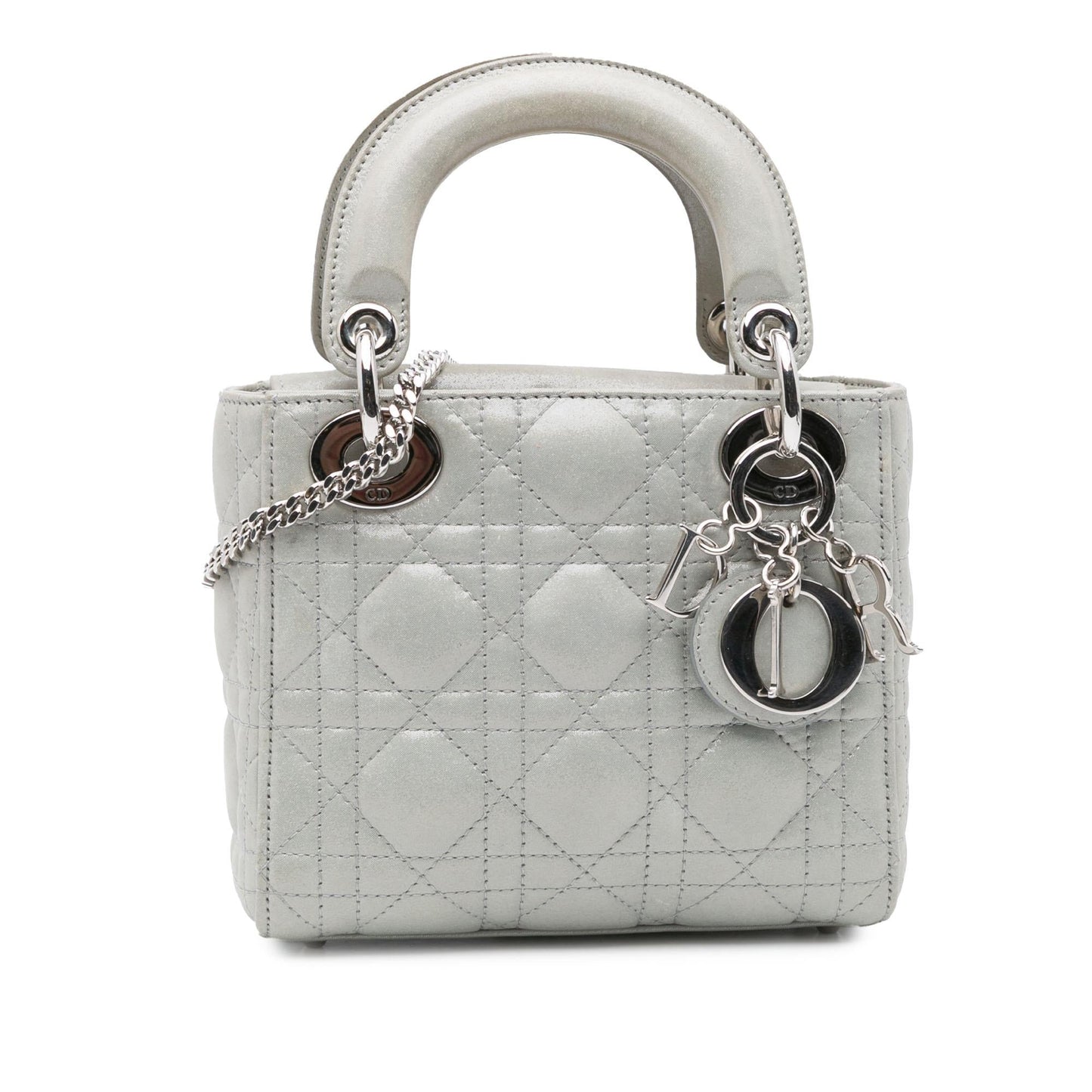 Dior Iridescent Cannage Lady Satchel Bag Lambskin Mini