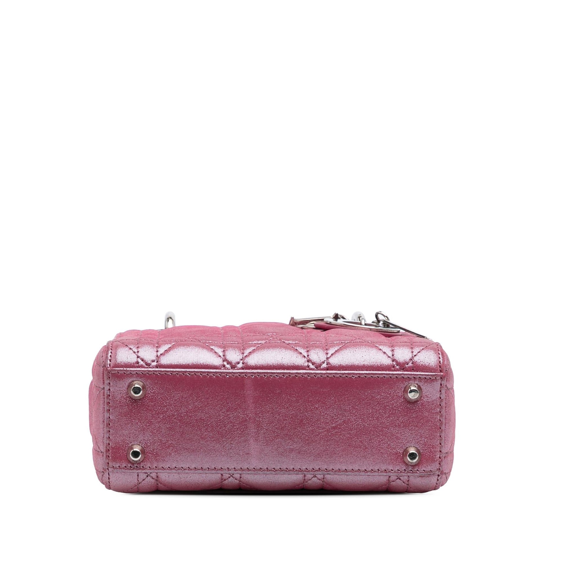 Dior Iridescent Cannage Lady Satchel Bag Lambskin Mini Lady Dior 6