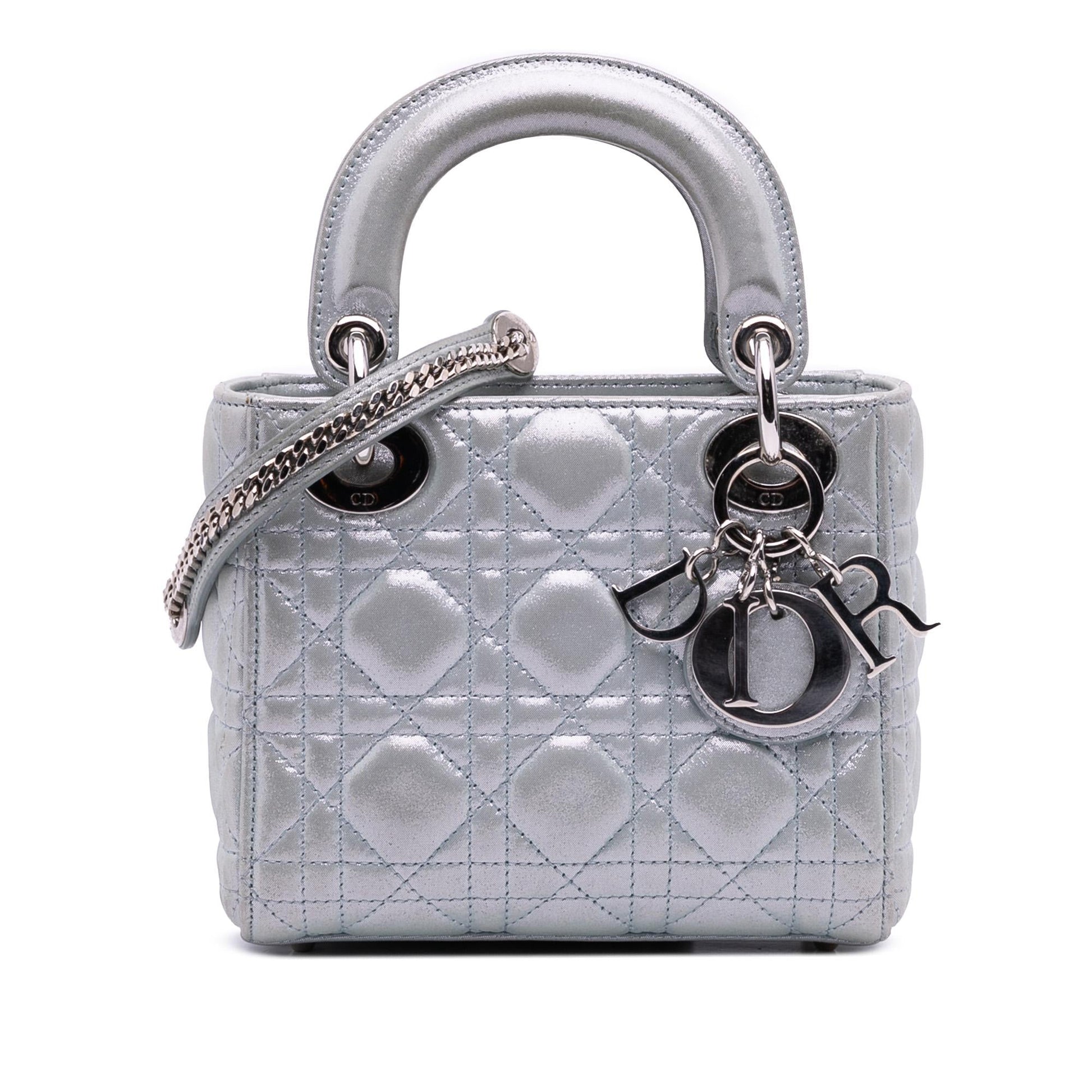 Dior Iridescent Cannage Lady Satchel Bag Lambskin Mini Lady Dior 8
