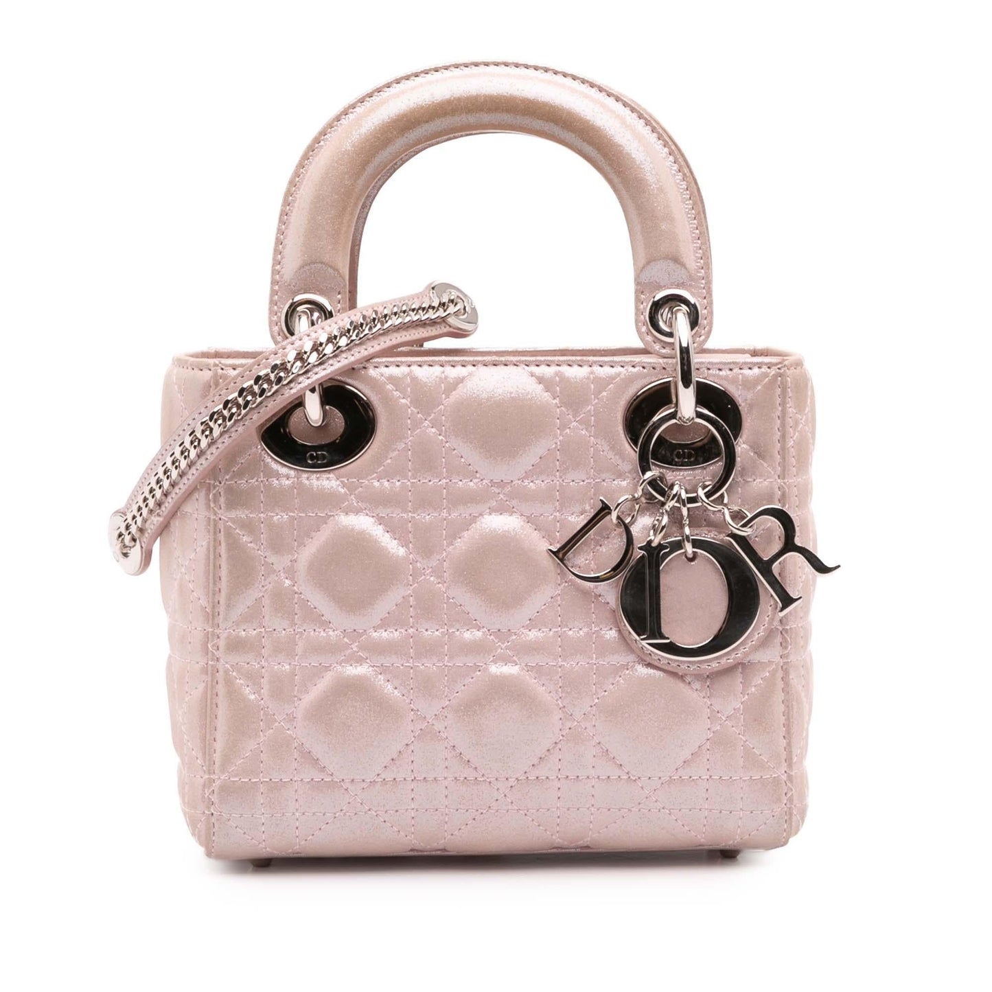 Dior Iridescent Cannage Lady Satchel Bag Lambskin Mini Lady Dior 9