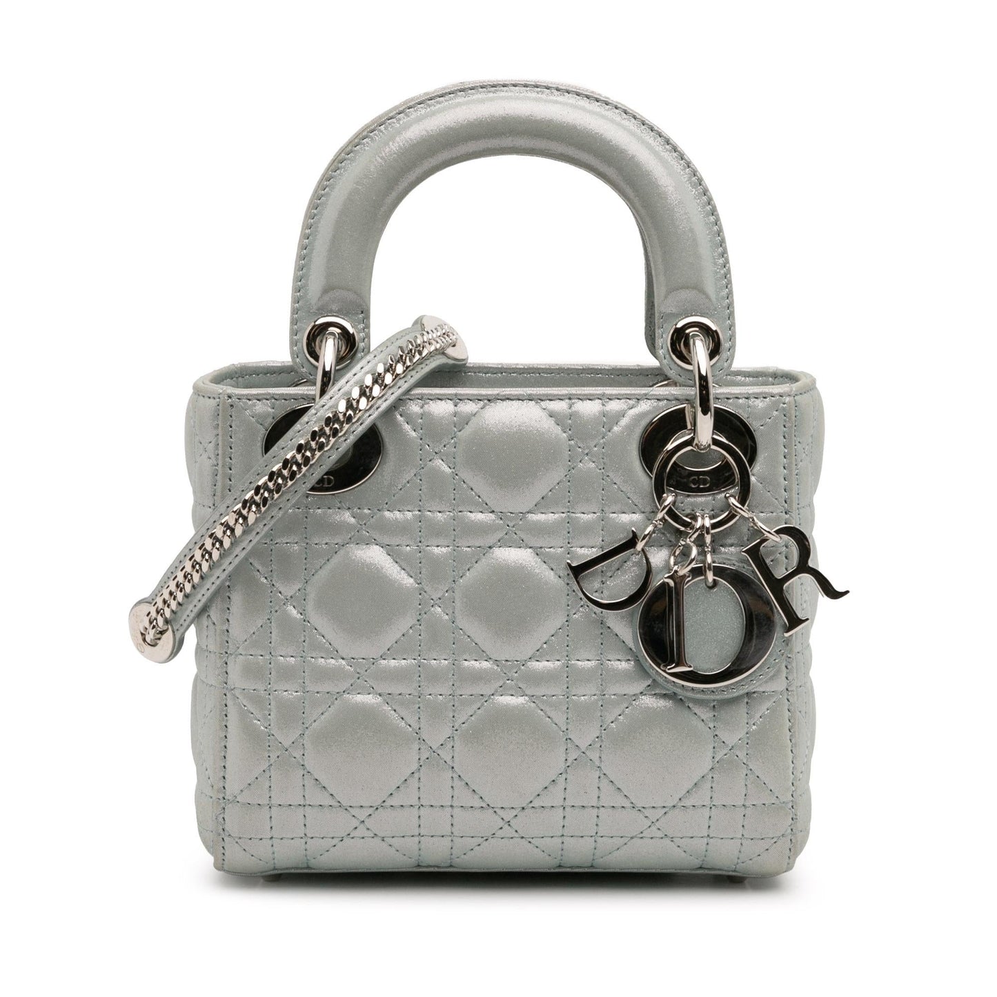 Dior Iridescent Cannage Lady Satchel Bag Lambskin Mini Lady Dior 11