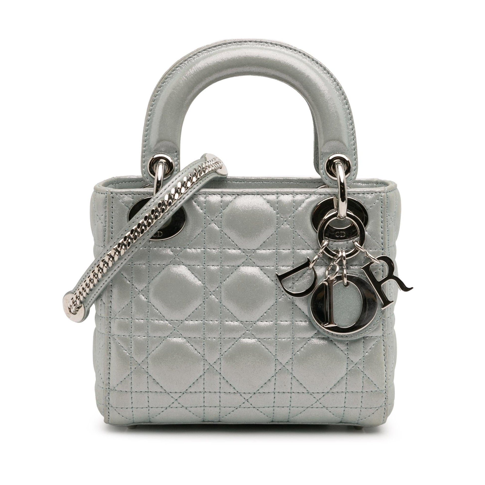 Dior Iridescent Cannage Lady Satchel Bag Lambskin Mini Lady Dior 11