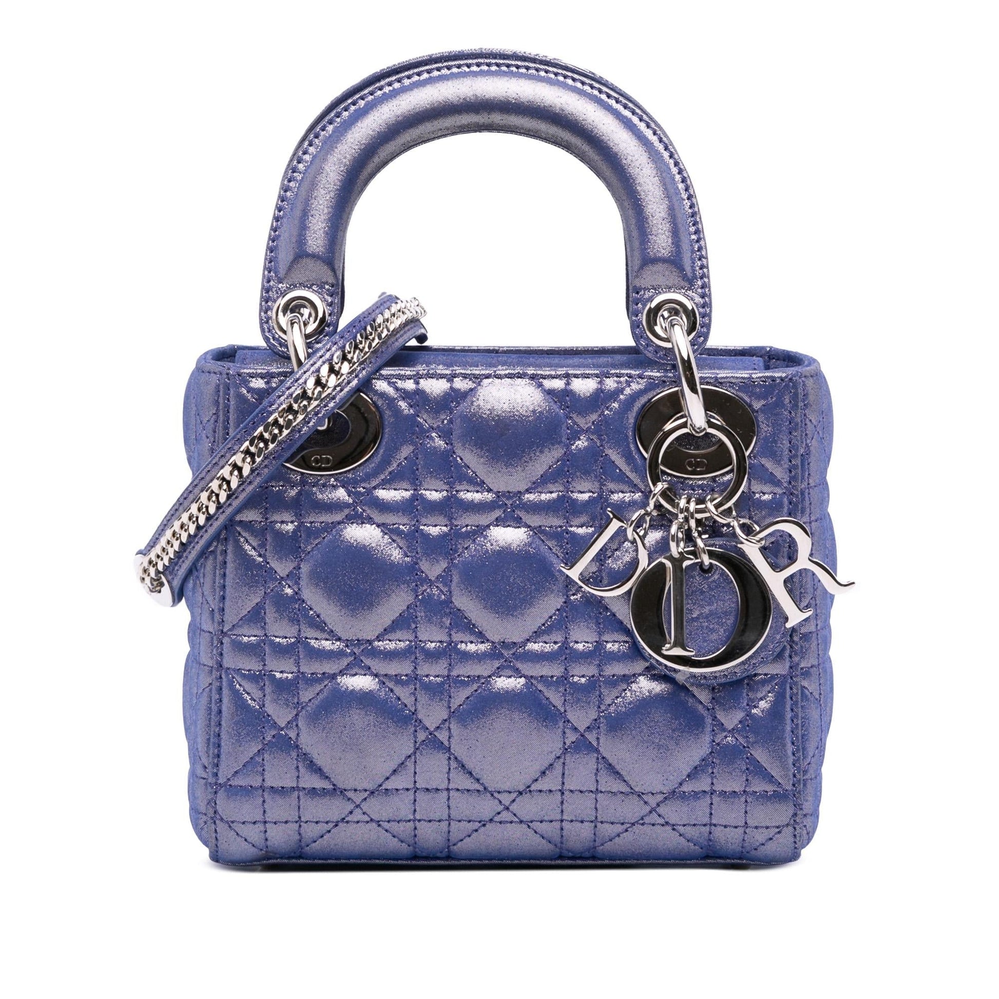Dior Iridescent Cannage Lady Satchel Bag Lambskin Mini Lady Dior 13