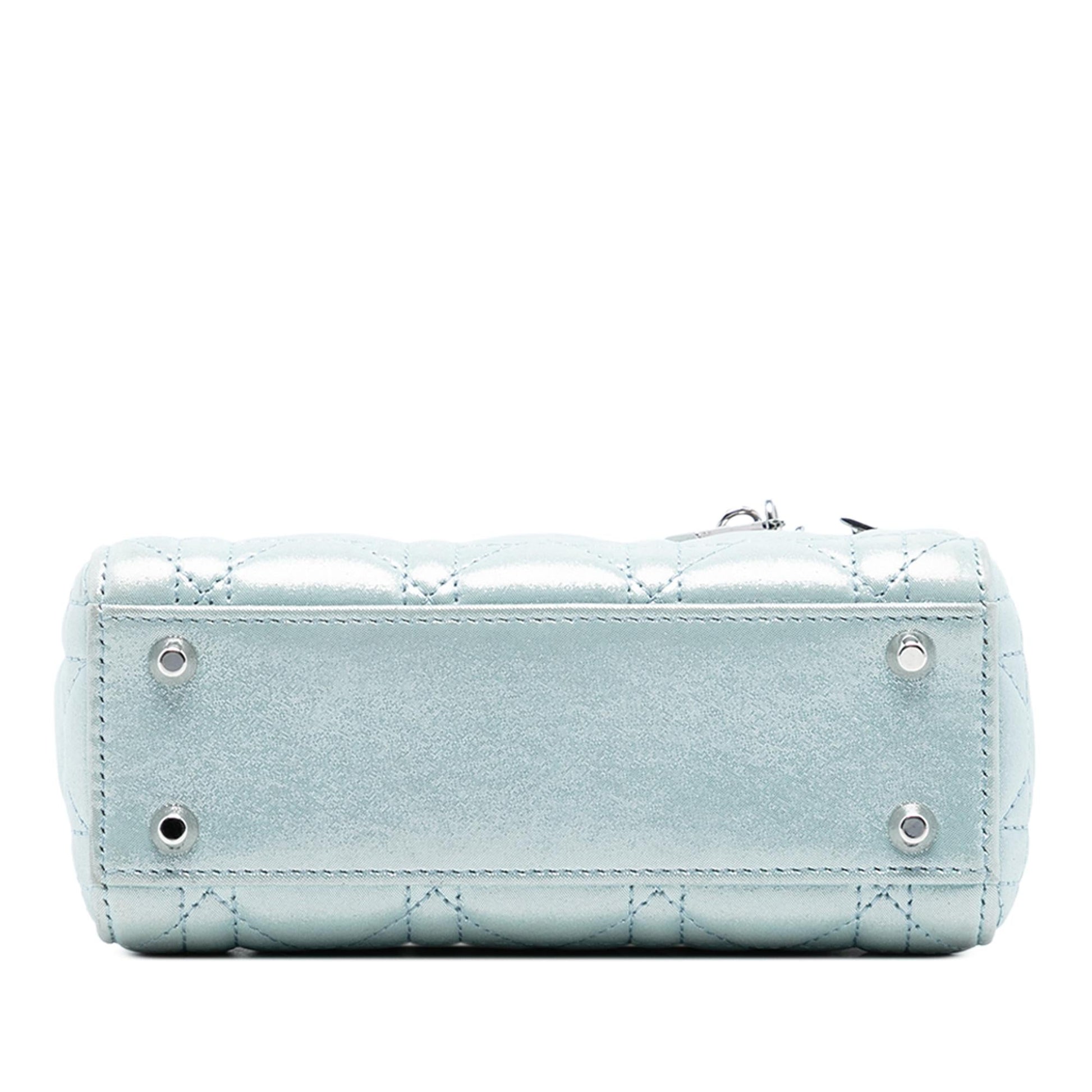 Dior Iridescent Cannage Lady Satchel Bag Lambskin Mini Lady Dior 14