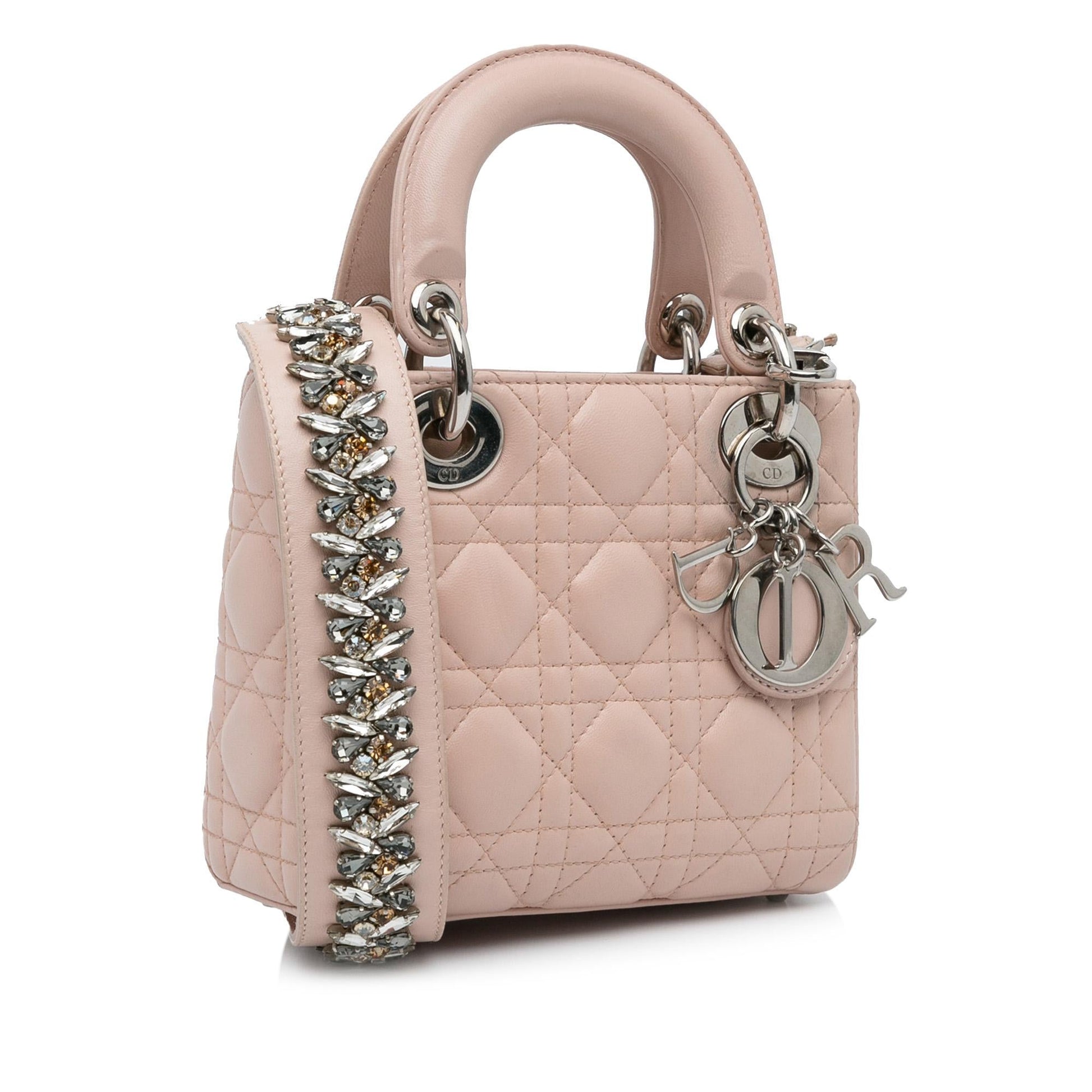Dior Cannage Lady Shg 6R4Olg Satchel Bag Lambskin Mini