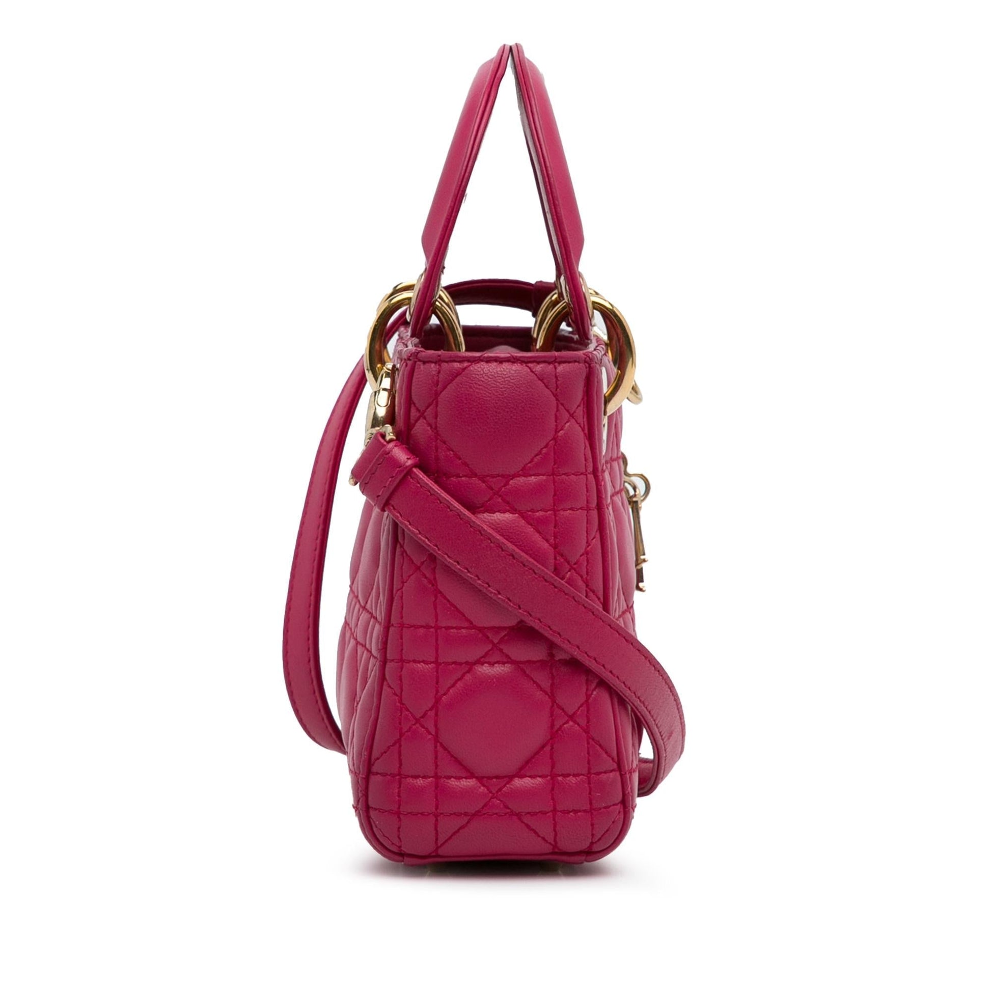 Dior Cannage Lady Satchel Bag Lambskin Mini
