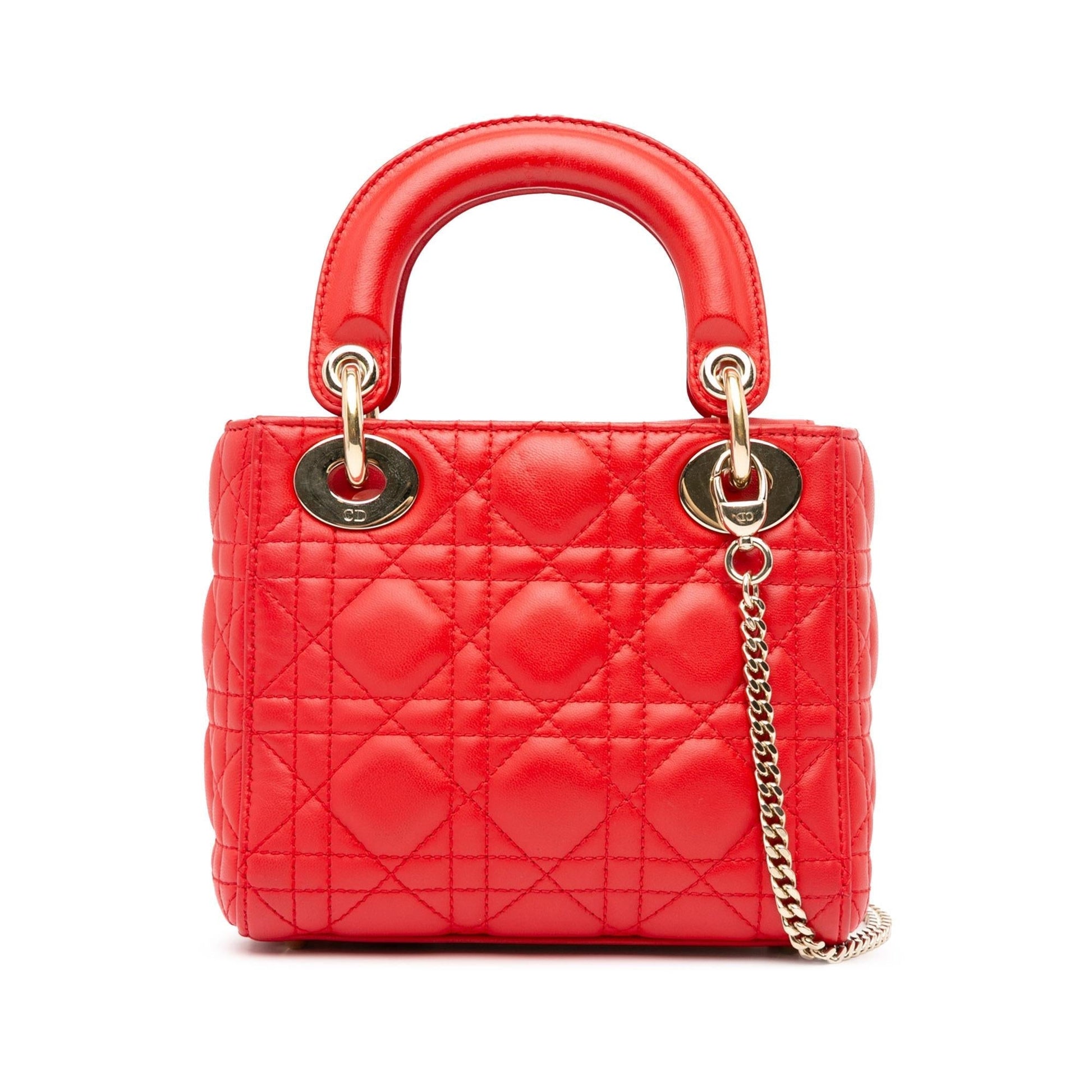 Dior Cannage Lady Shg Erwhnq Satchel Bag Lambskin Mini