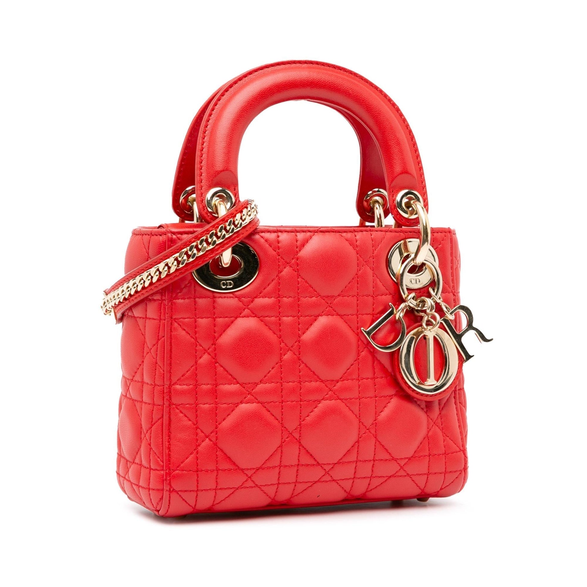 Dior Cannage Lady Shg Erwhnq Satchel Bag Lambskin Mini