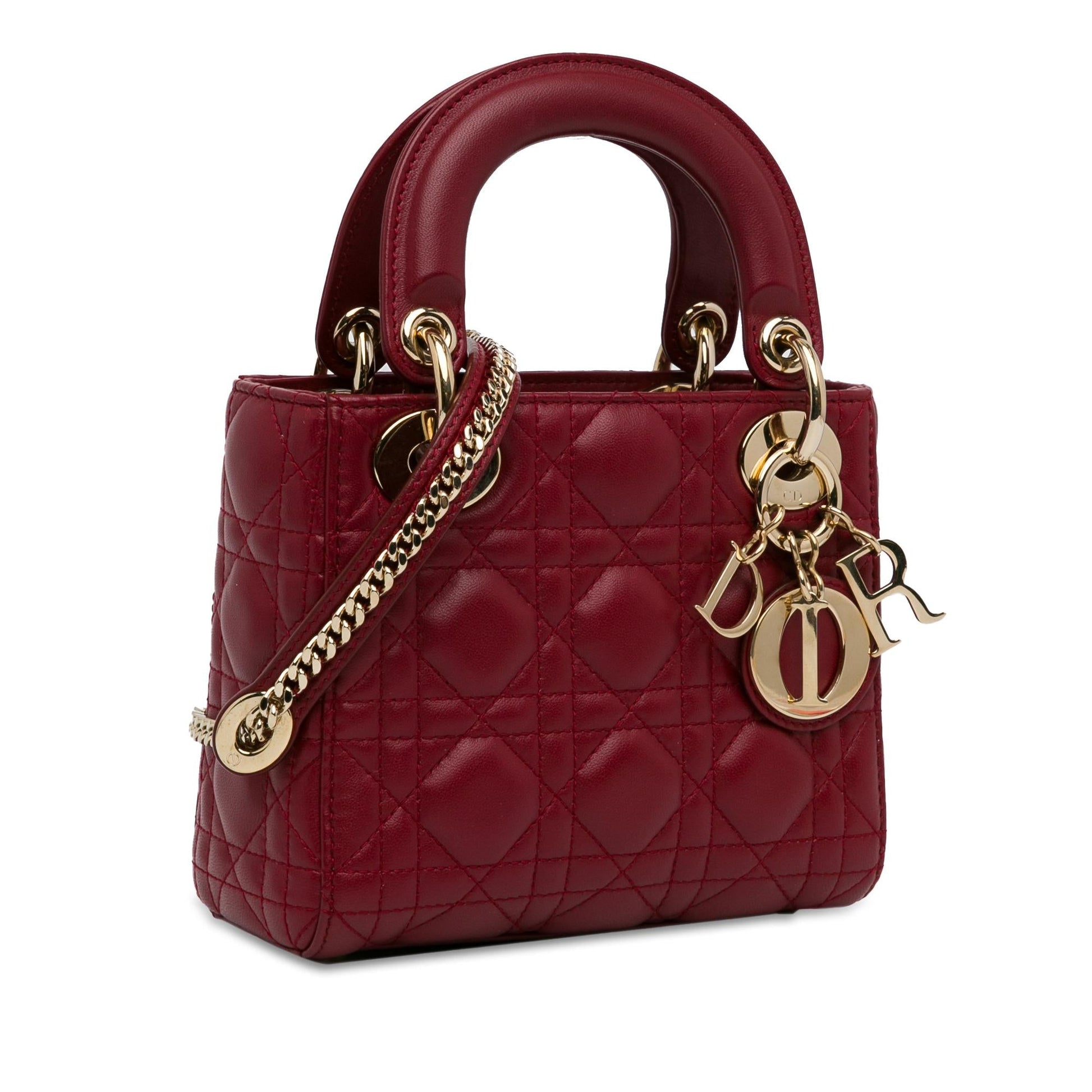 Dior Cannage Lady Shg Xicbli Satchel Bag Lambskin Mini