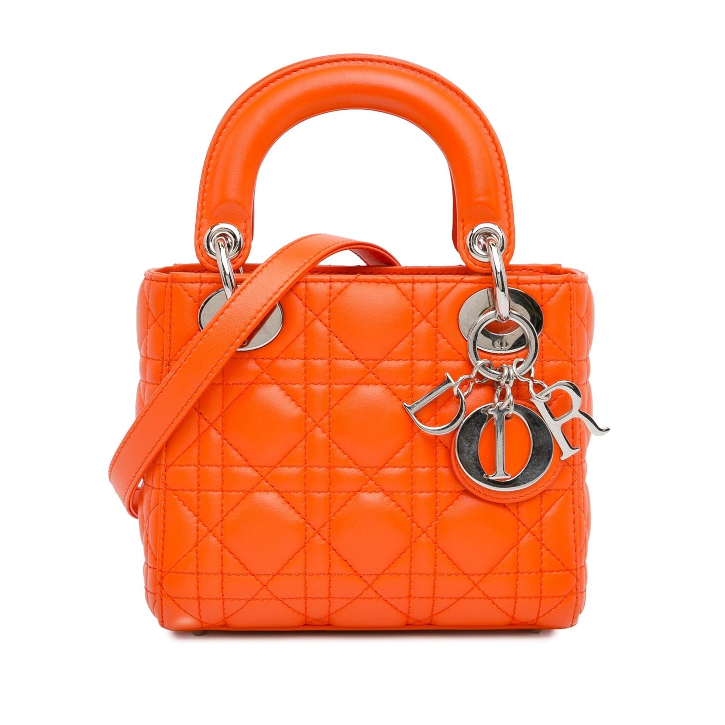 Dior Cannage Lady Shg L3Xsvr Satchel Bag Lambskin Mini
