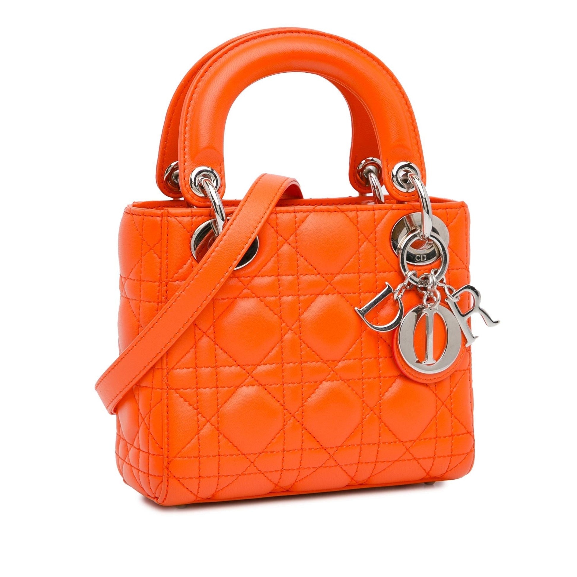 Dior Cannage Lady Shg L3Xsvr Satchel Bag Lambskin Mini