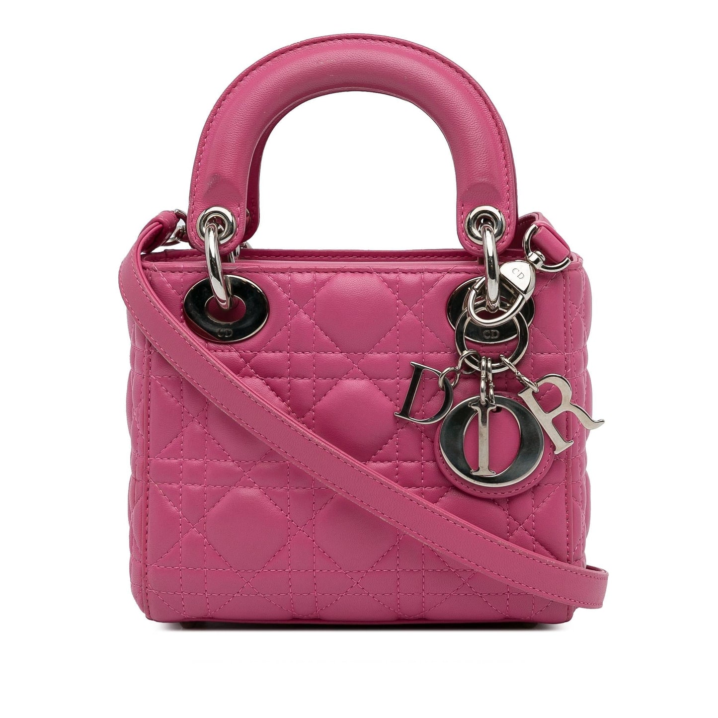 Dior Cannage Lady Satchel Bag Lambskin Mini Cannage Lady Dior