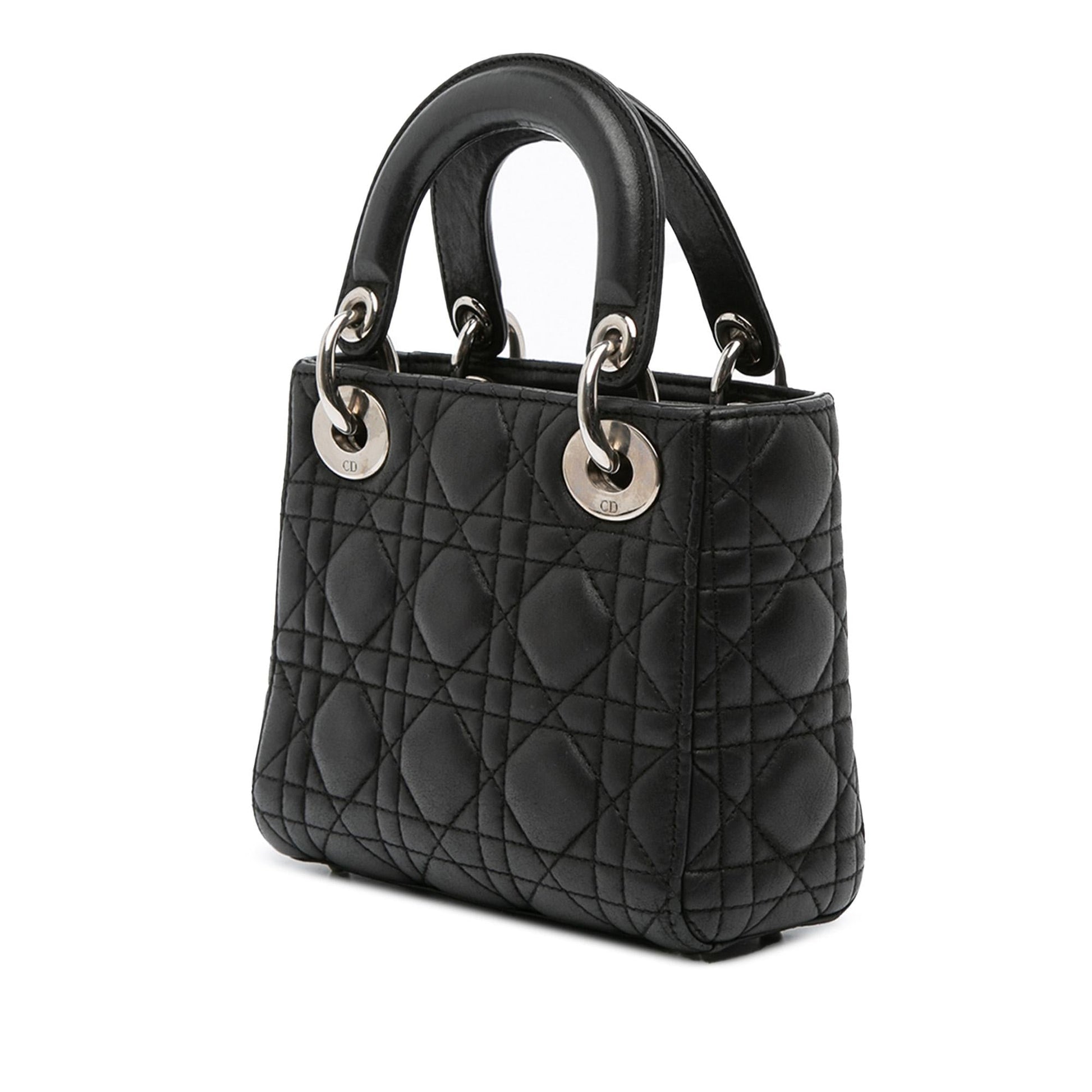 Dior Cannage Lady Satchel Bag Lambskin Mini Lady Dior 11