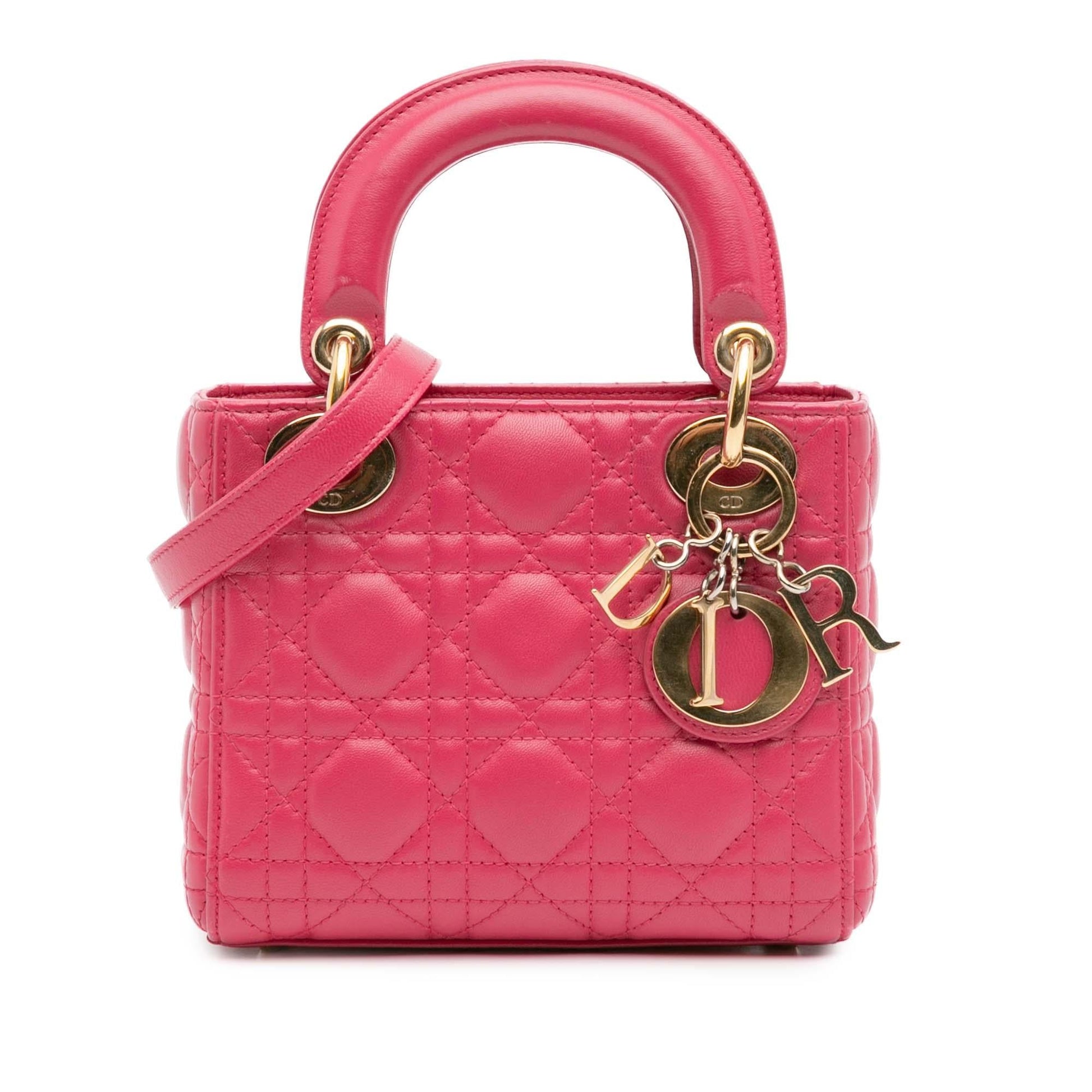 Dior Cannage Lady Satchel Bag Lambskin Mini Lady Dior 14