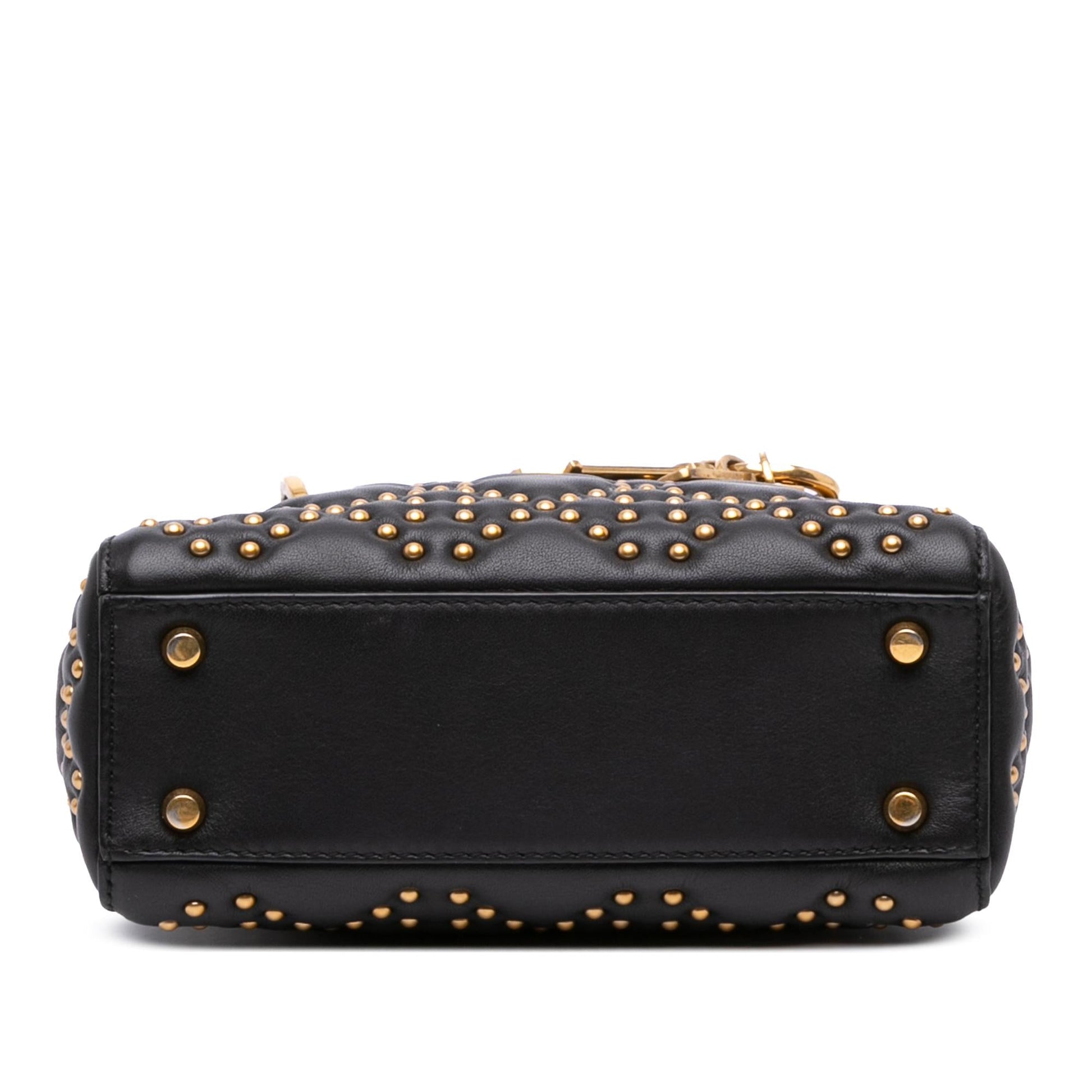 Dior Cannage Studded Supple Lady Satchel Bag Lambskin Mini Lady Dior 2
